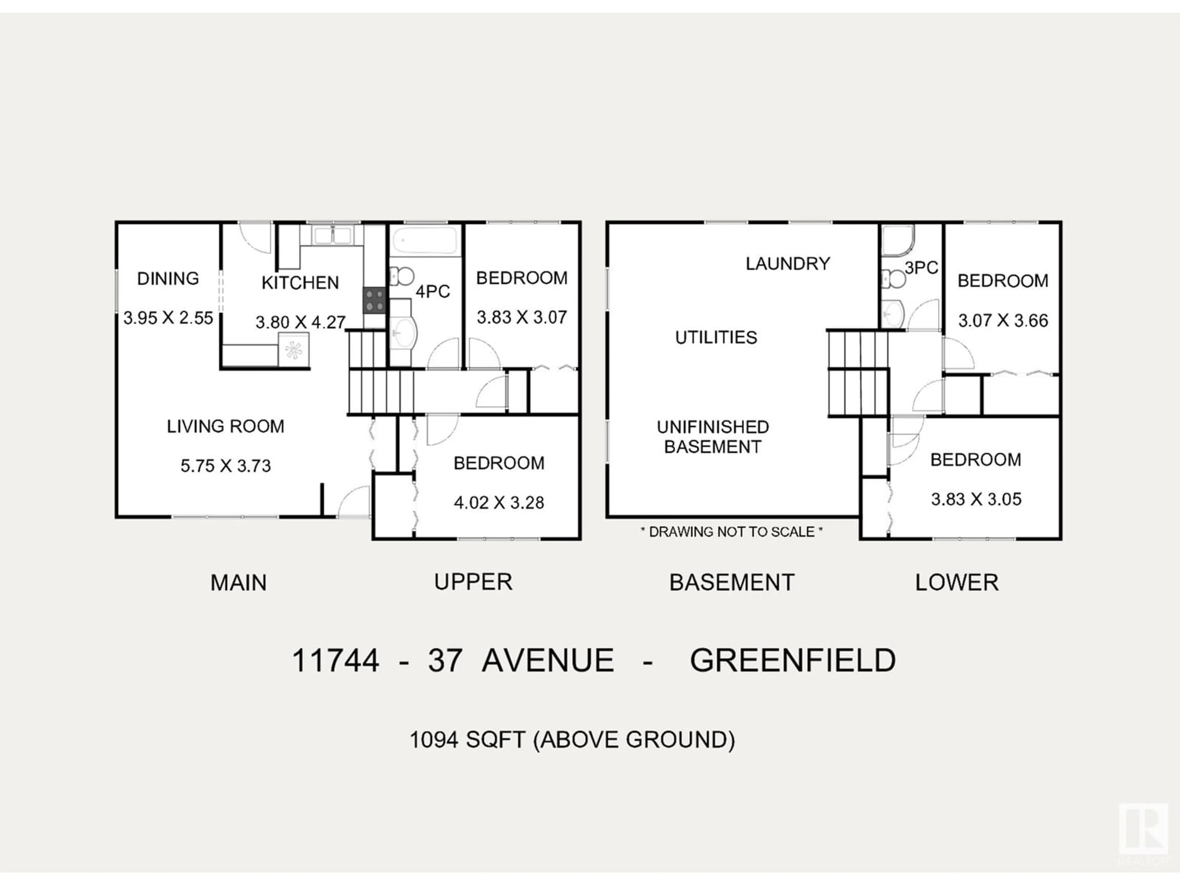 Floor plan for 11744 37 AV, Edmonton Alberta T6J0J2