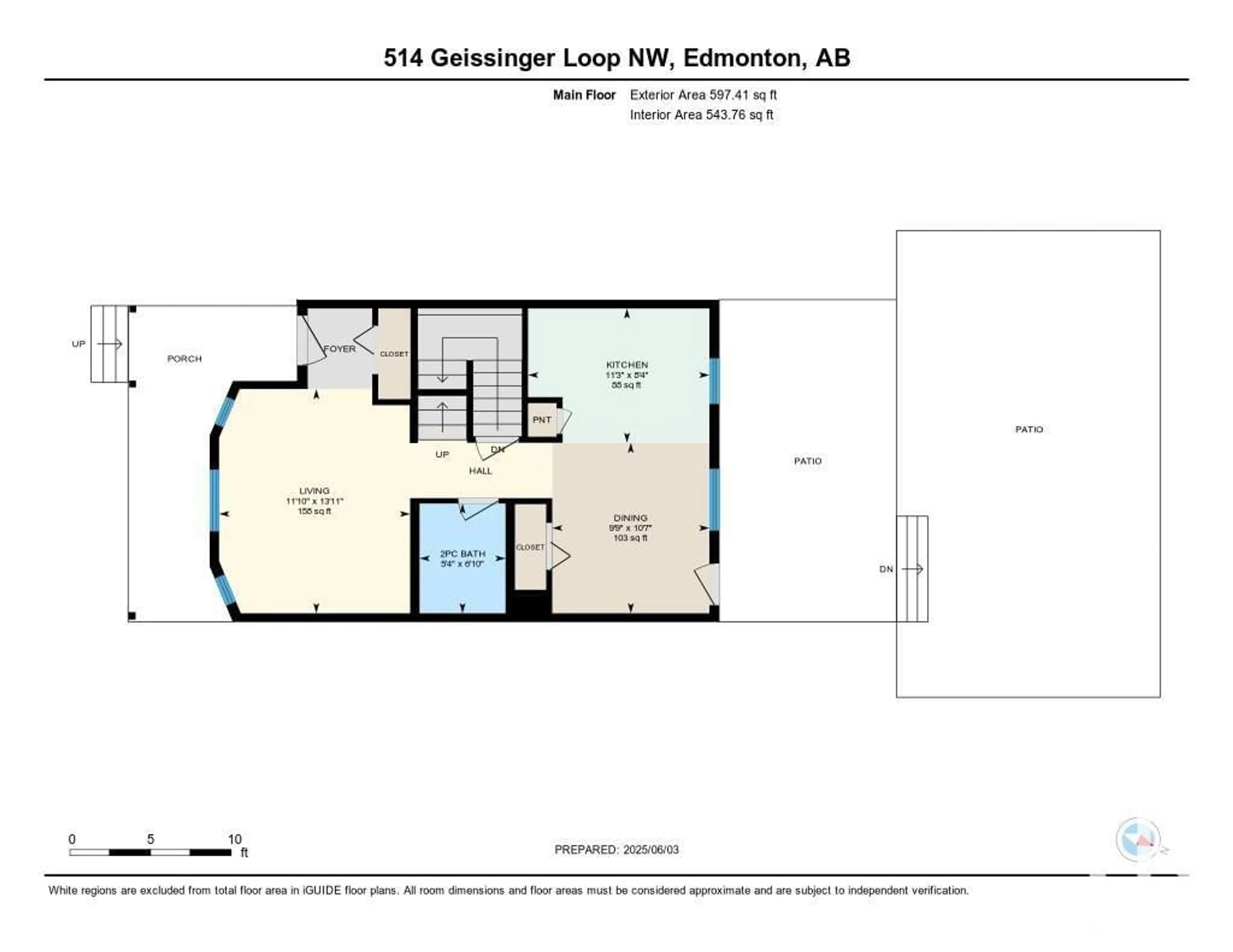 Floor plan for NW - 514 GEISSINGER LO, Edmonton Alberta T5T6S9