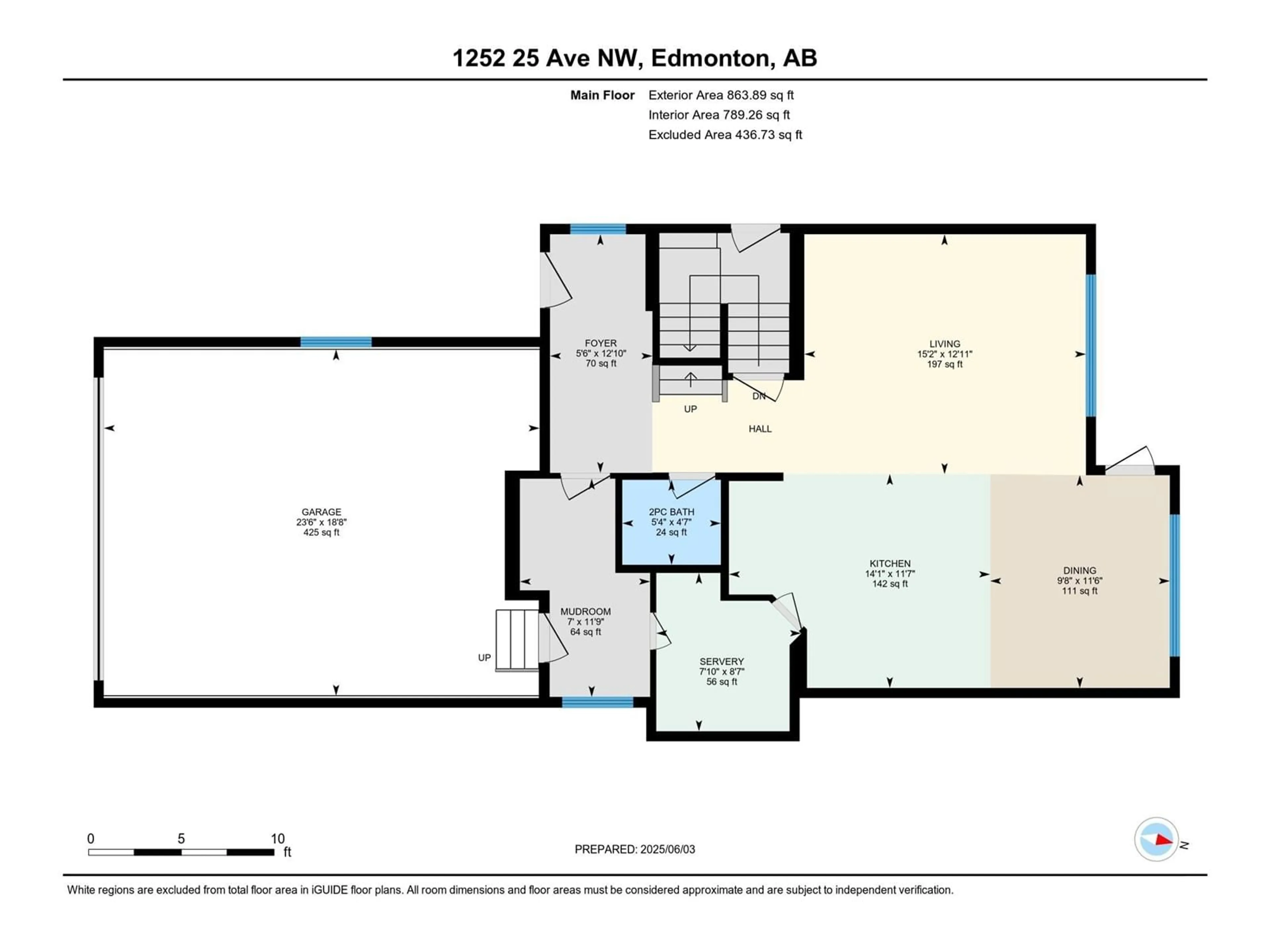 Floor plan for 1252 25 AV, Edmonton Alberta T6T2E5