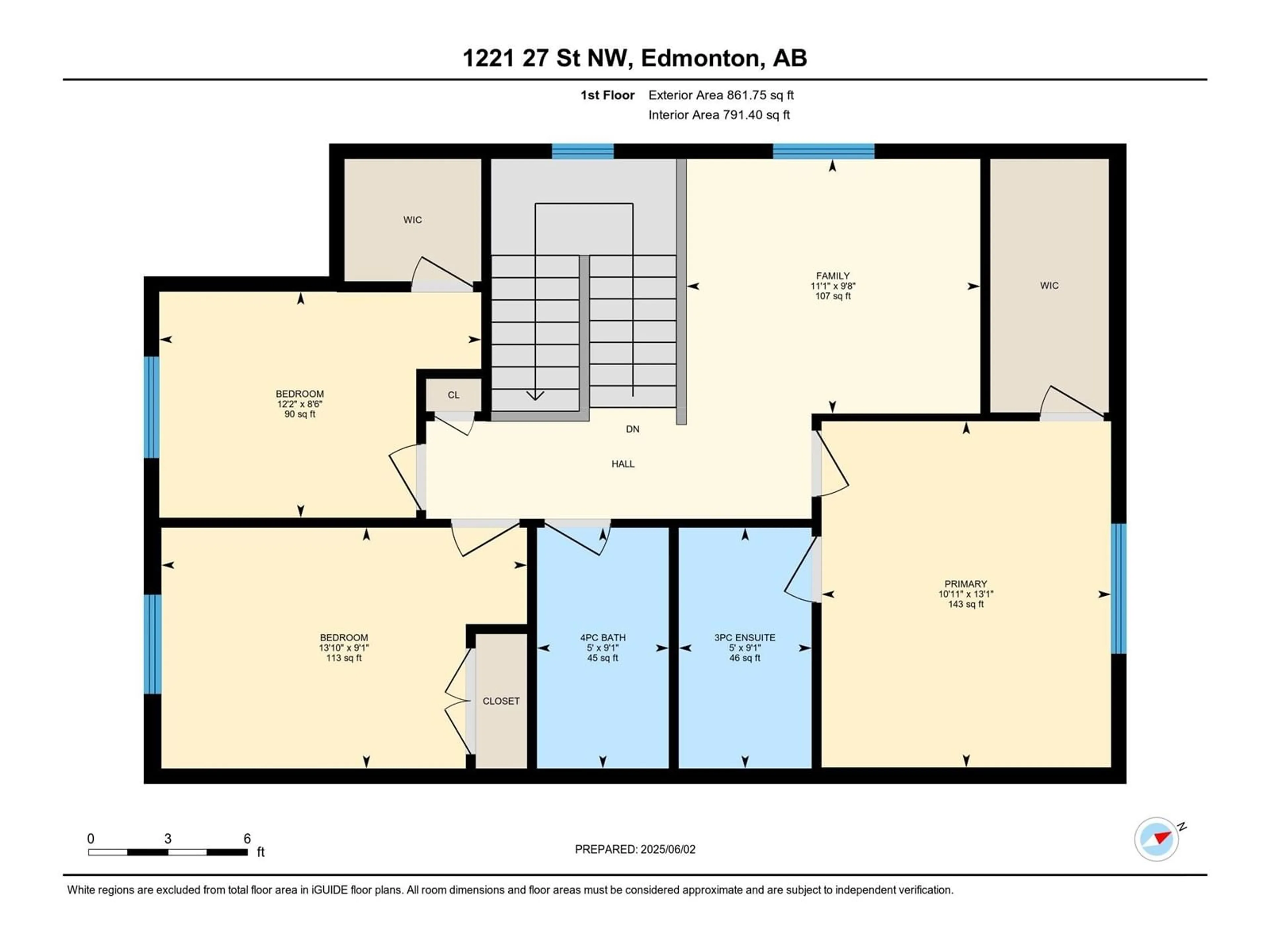 Floor plan for 1221 27 ST, Edmonton Alberta T6T2J3