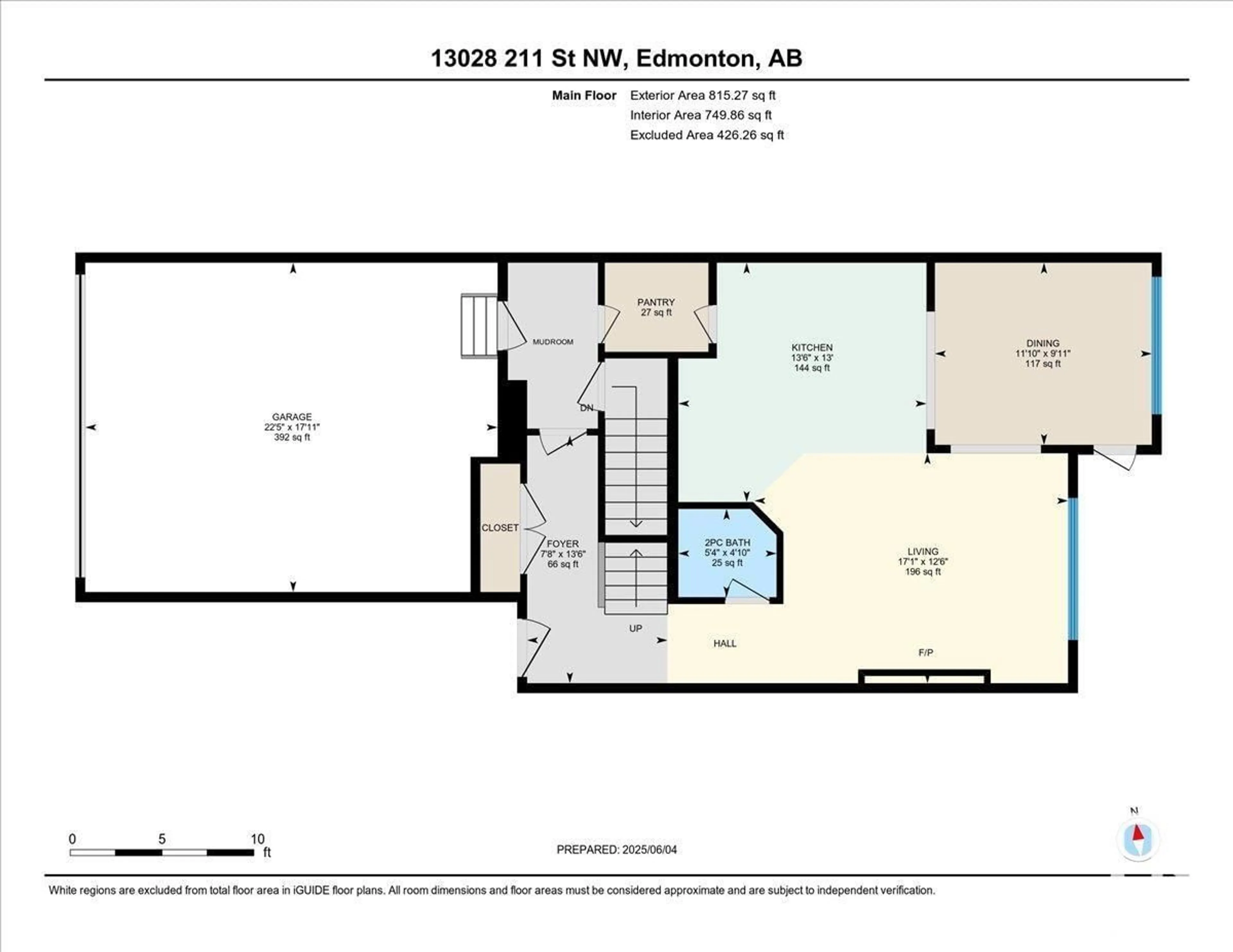Floor plan for 13028 211 ST NW, Edmonton Alberta T5S0N6