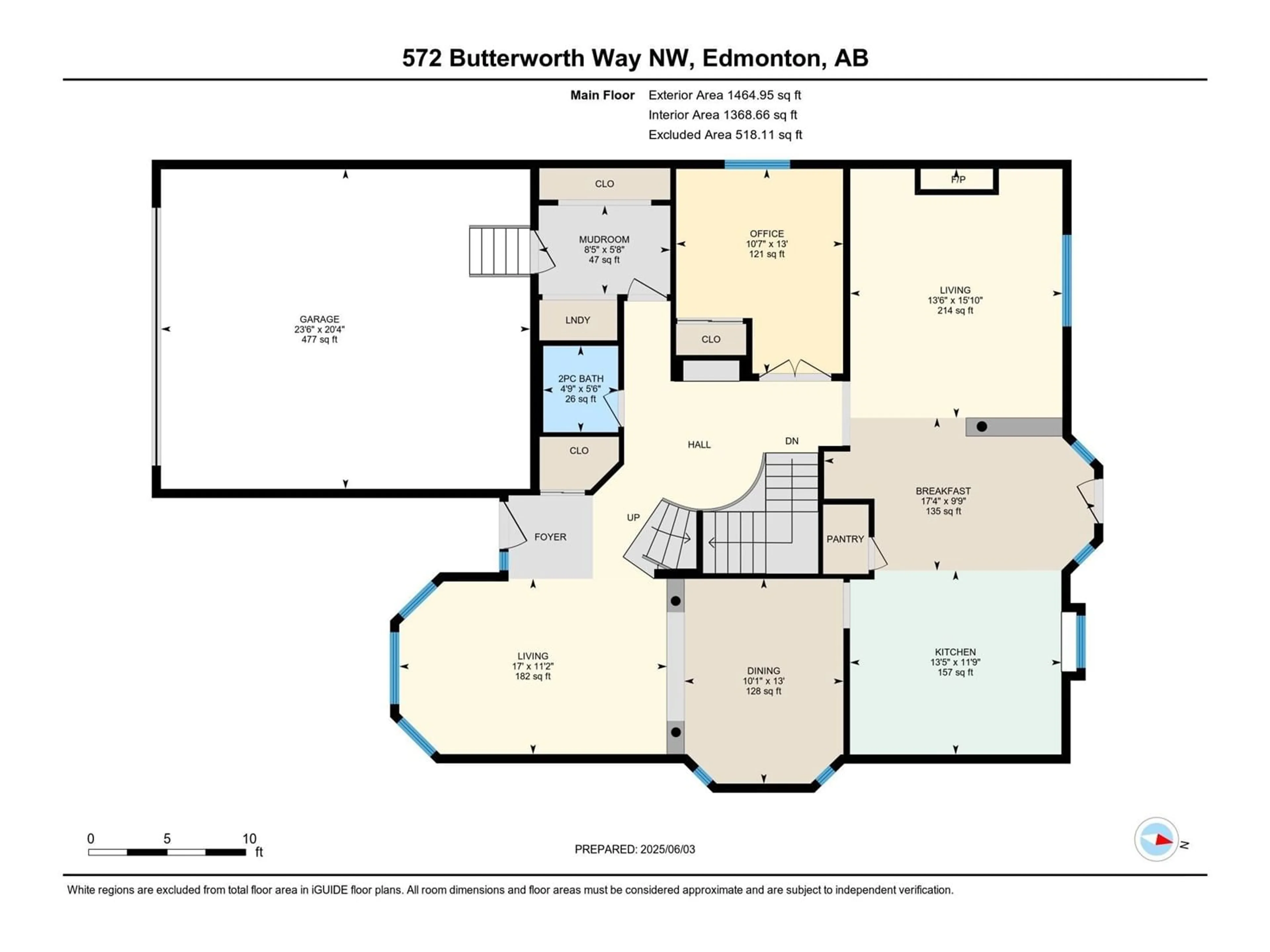 Floor plan for 572 BUTTERWORTH WY, Edmonton Alberta T6R2P6