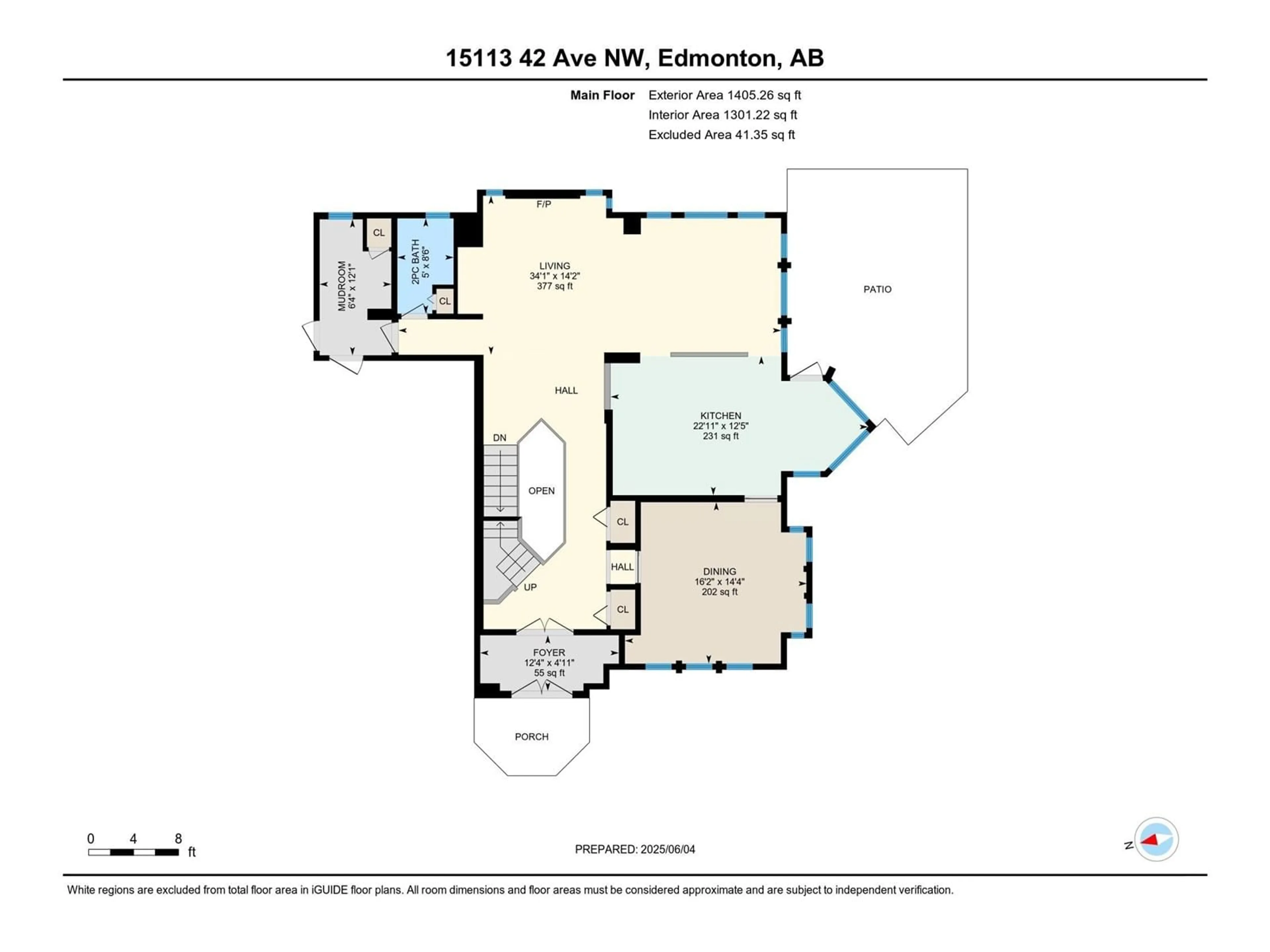 Floor plan for 15113 42 AV, Edmonton Alberta T6H5P6