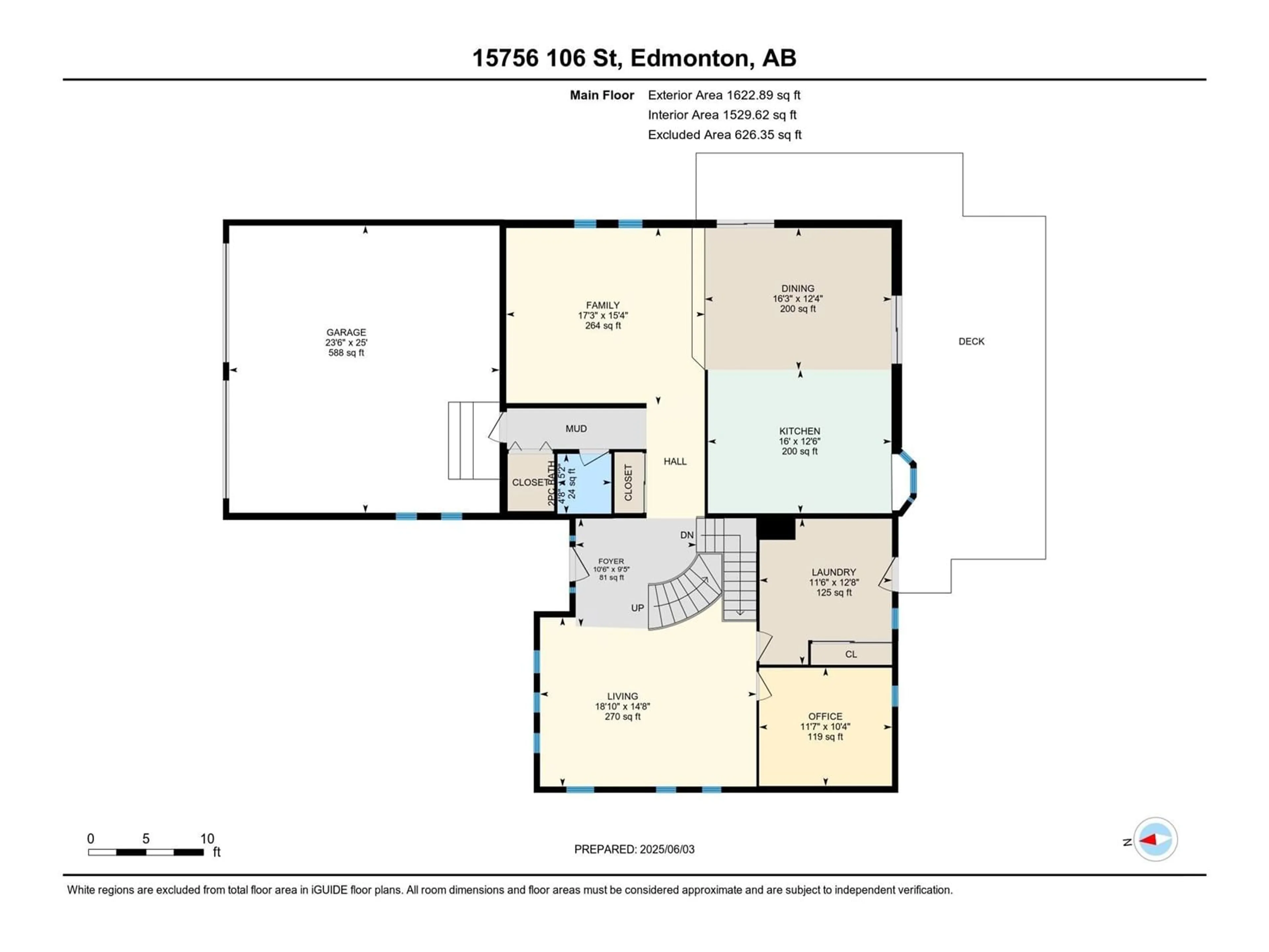 Floor plan for 15756 106 ST, Edmonton Alberta T5X5B5