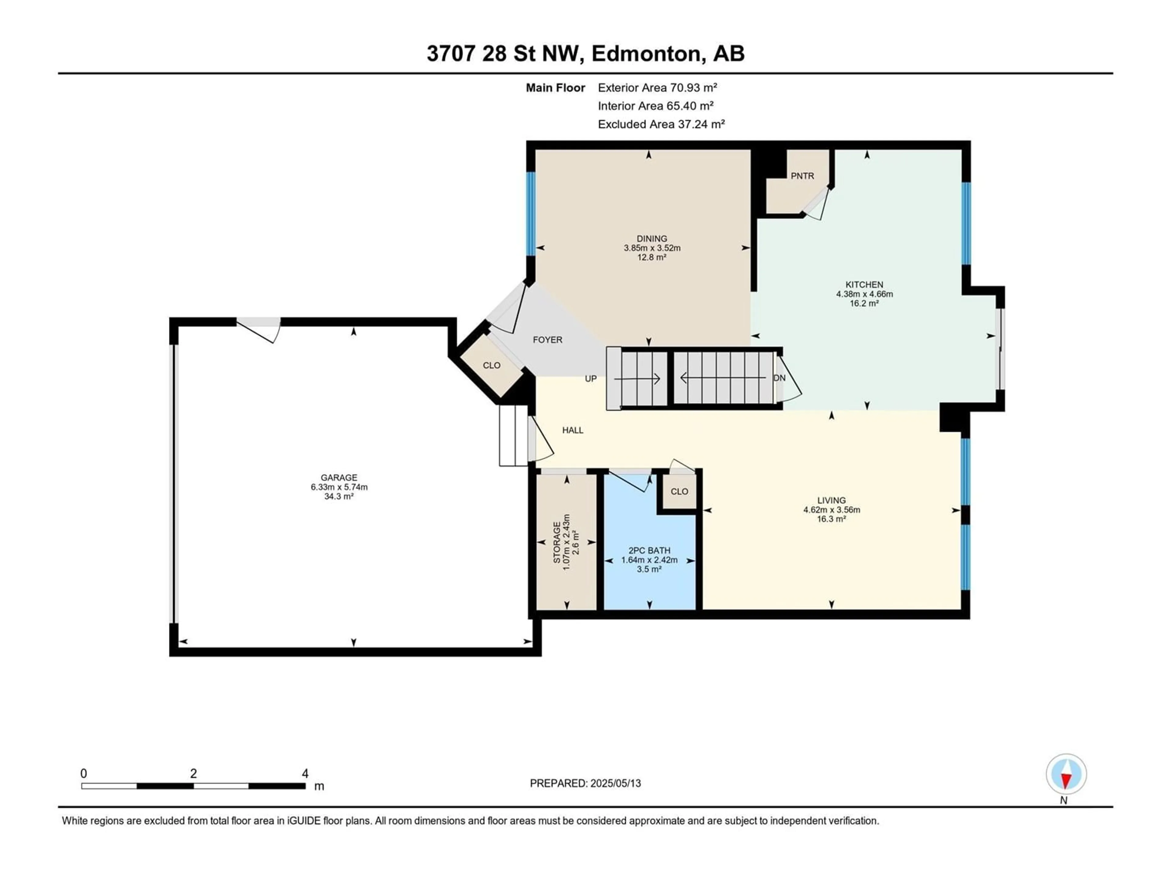 Floor plan for 3707 28 ST, Edmonton Alberta T6T1N3