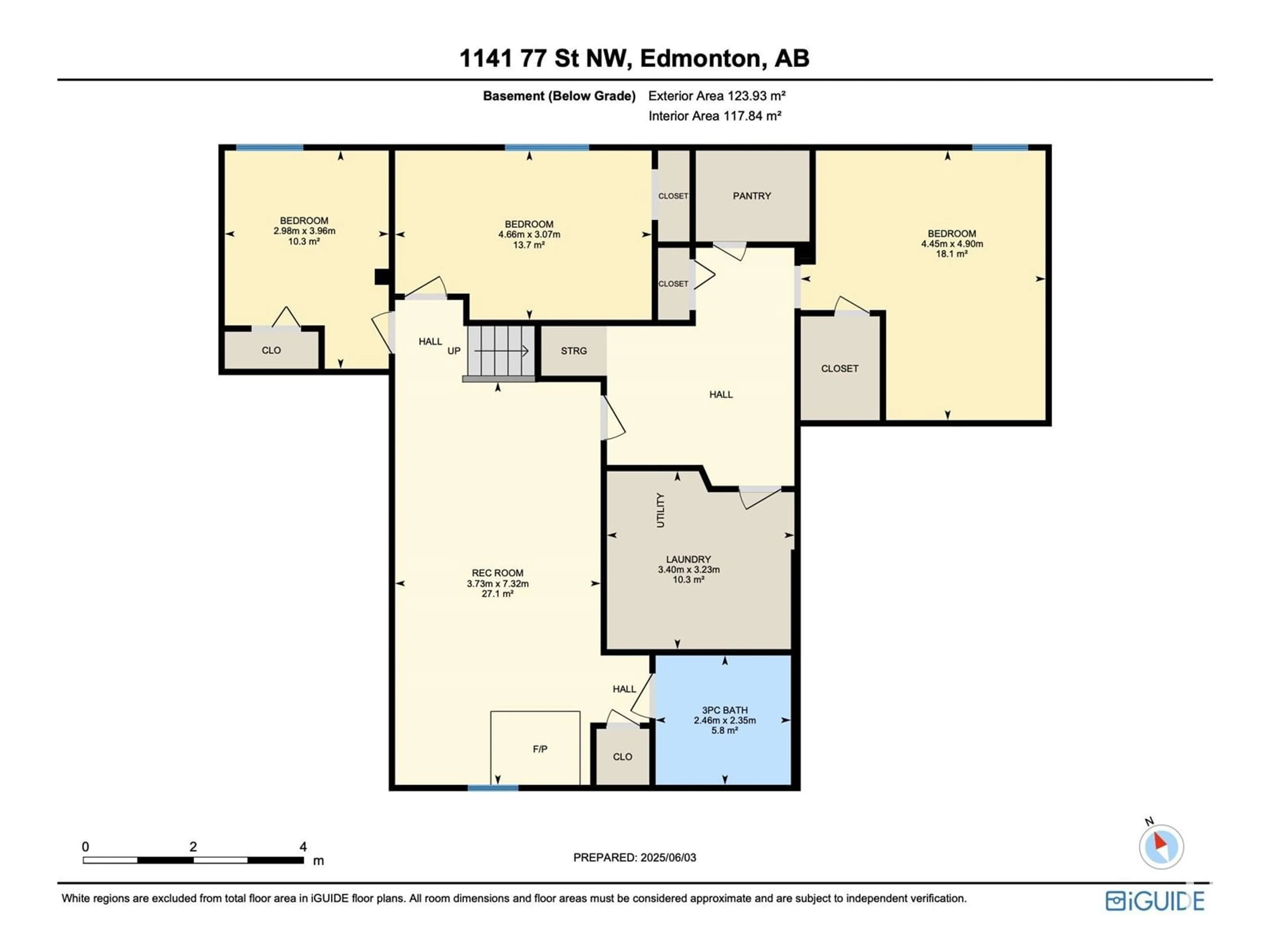 Floor plan for 1141 77 ST, Edmonton Alberta T6K3G4