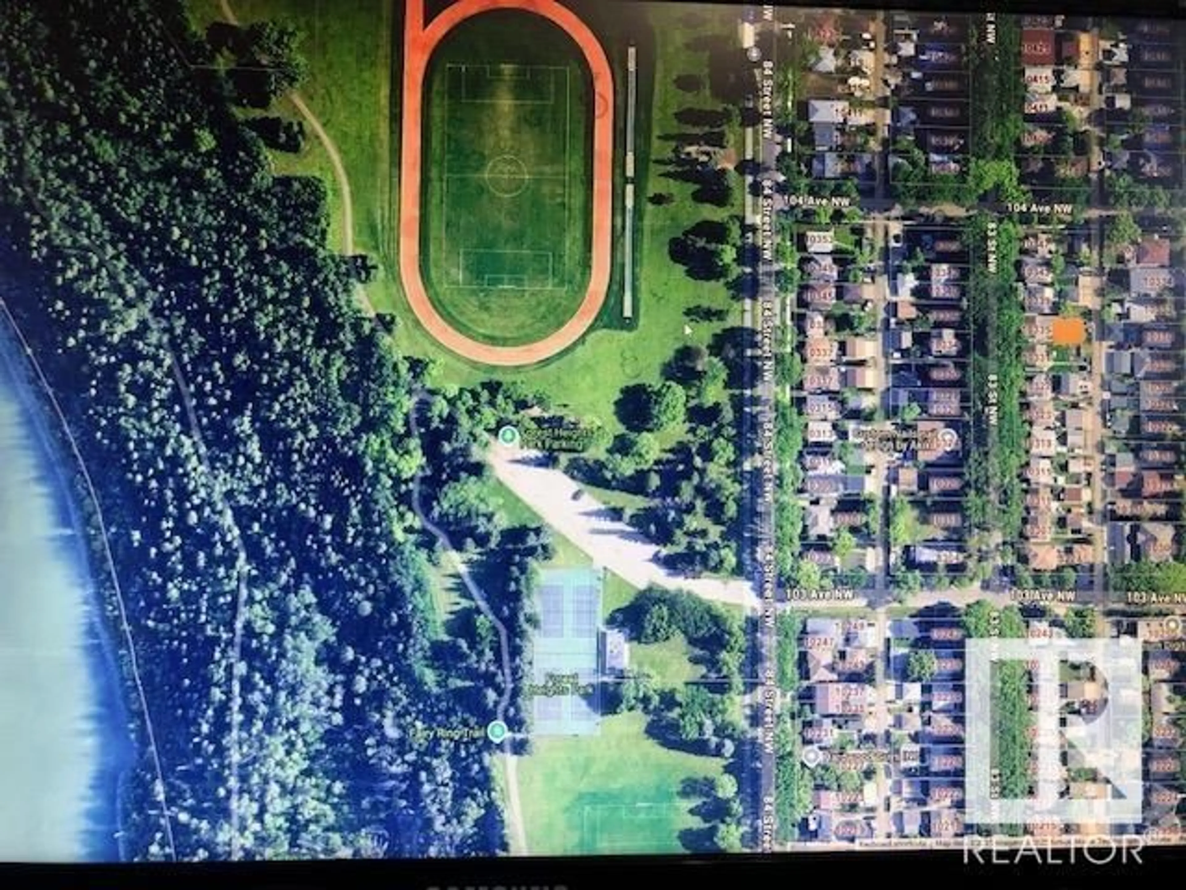 A pic from outside/outdoor area/front of a property/back of a property/a pic from drone, street for NW - 10335 83 ST, Edmonton Alberta T6A3N9