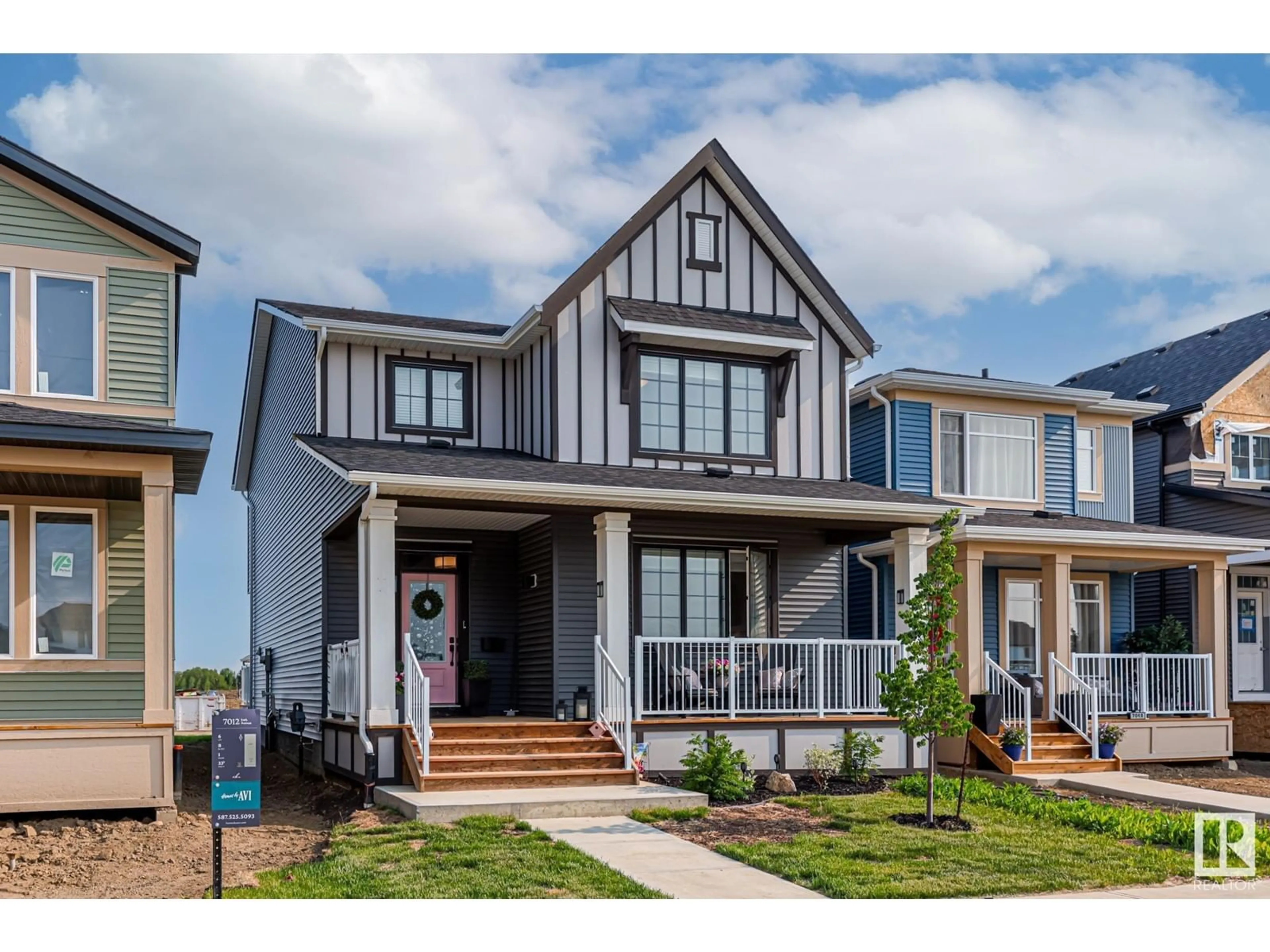 Home with vinyl exterior material, street for 7012 54 AV, Beaumont Alberta T4X2Z9