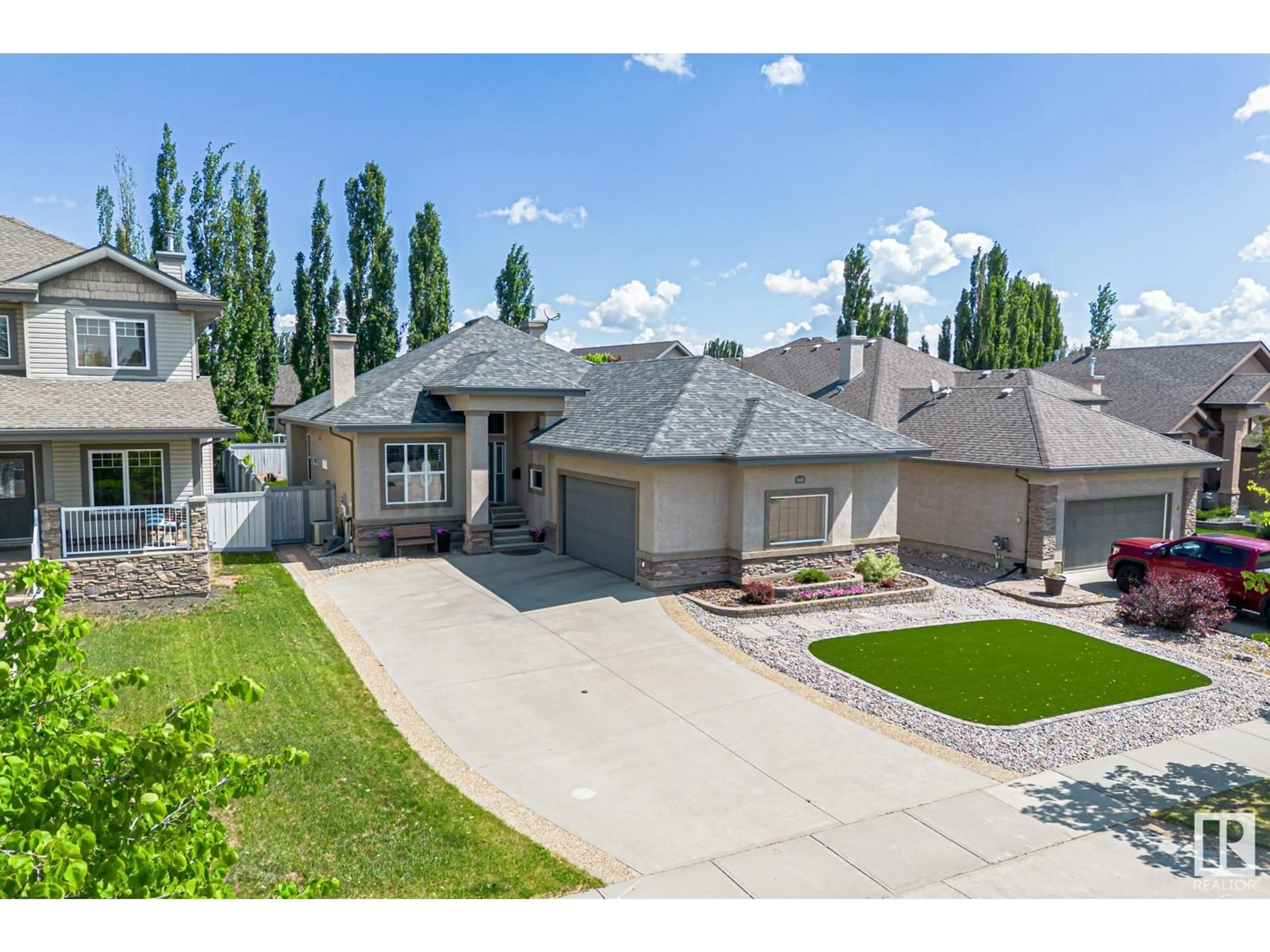 A pic from outside/outdoor area/front of a property/back of a property/a pic from drone, street for 68 LAFLEUR DR, St. Albert Alberta T8N7N1