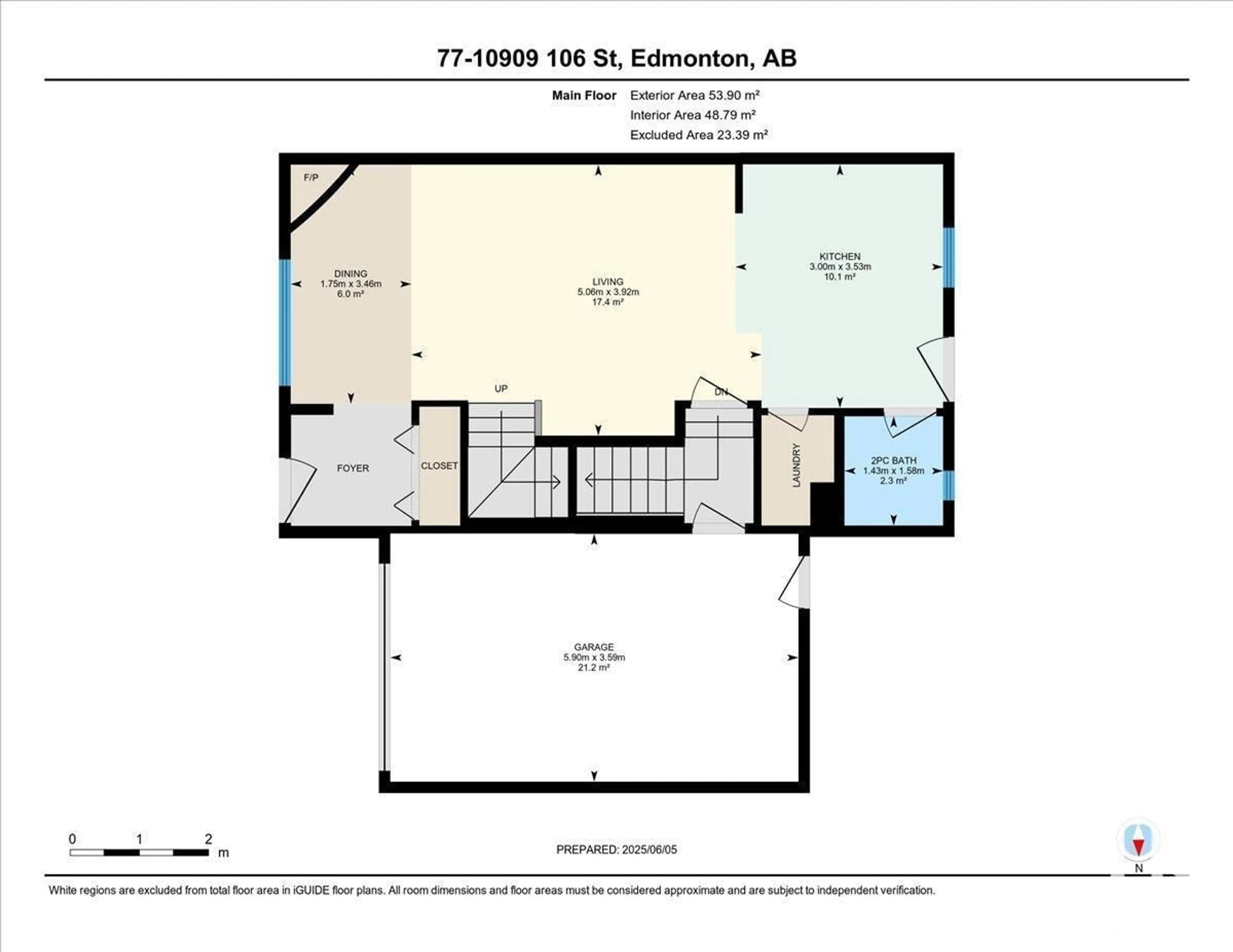 Floor plan for 77 - 10909 106 ST NW, Edmonton Alberta T5H4M7