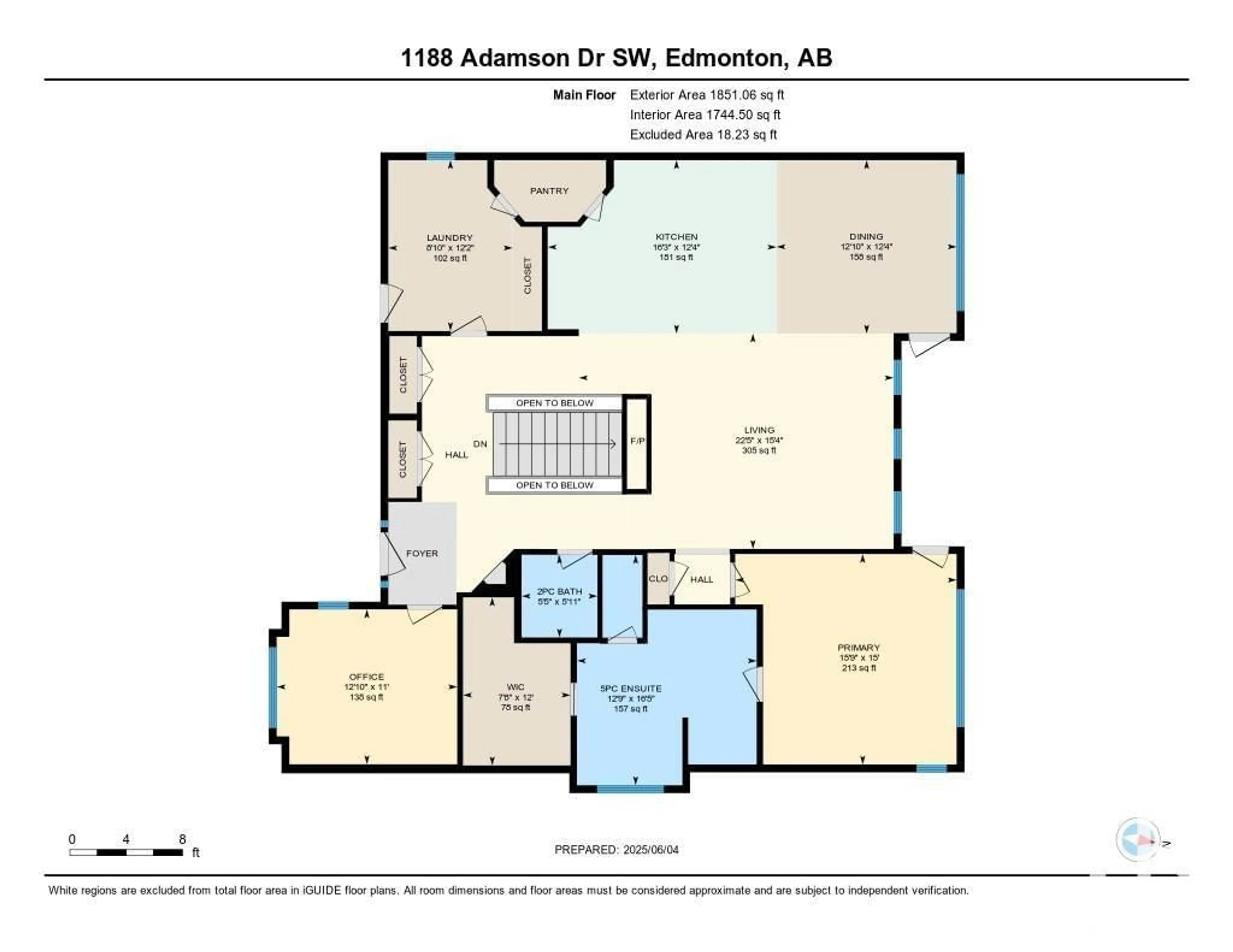 Floor plan for 1188 ADAMSON DR, Edmonton Alberta T6W0V4