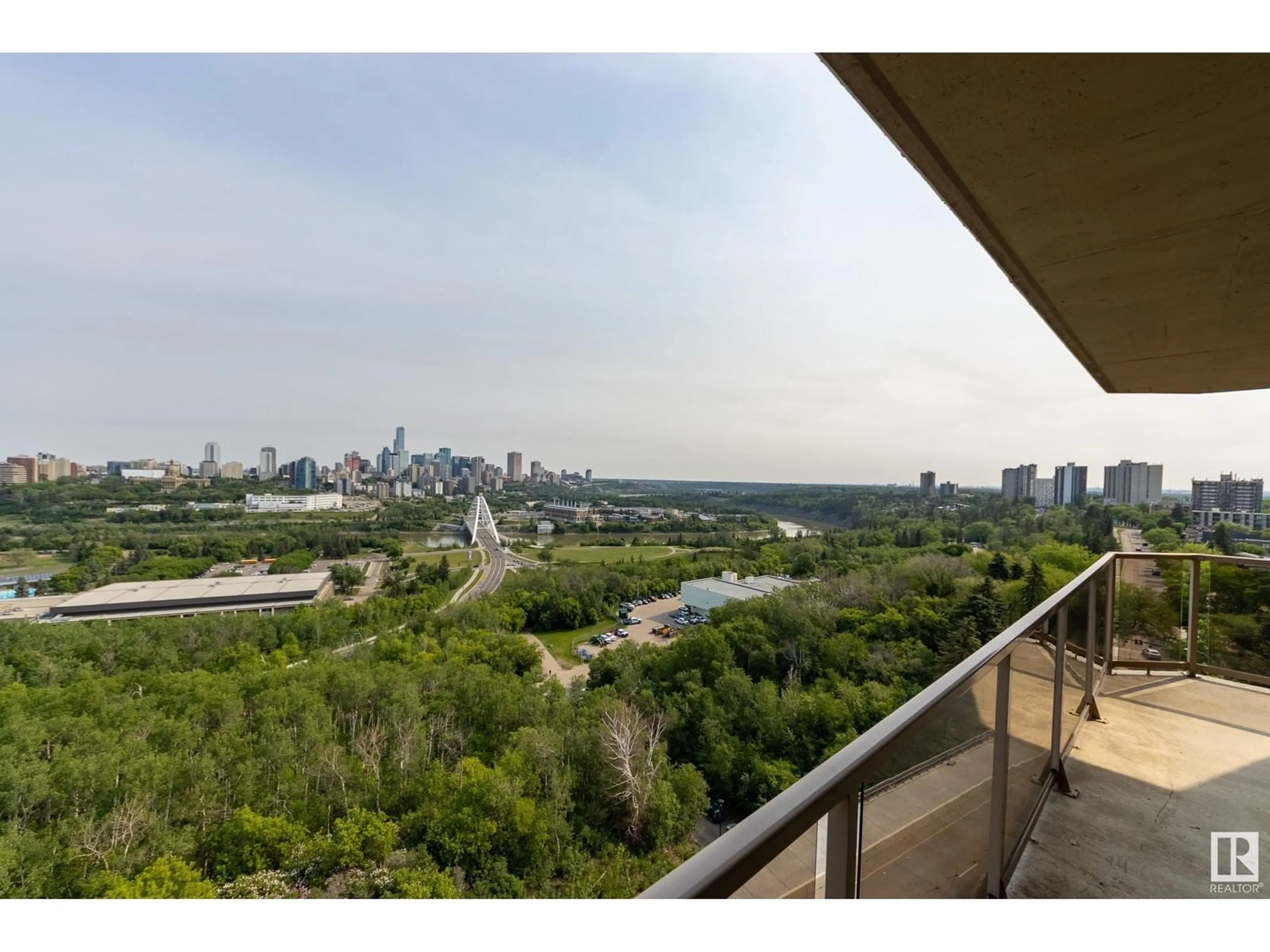 Balcony in the apartment, city buildings view from balcony for 1204 SASKATCHEWAN DR, Edmonton Alberta T6E6S8