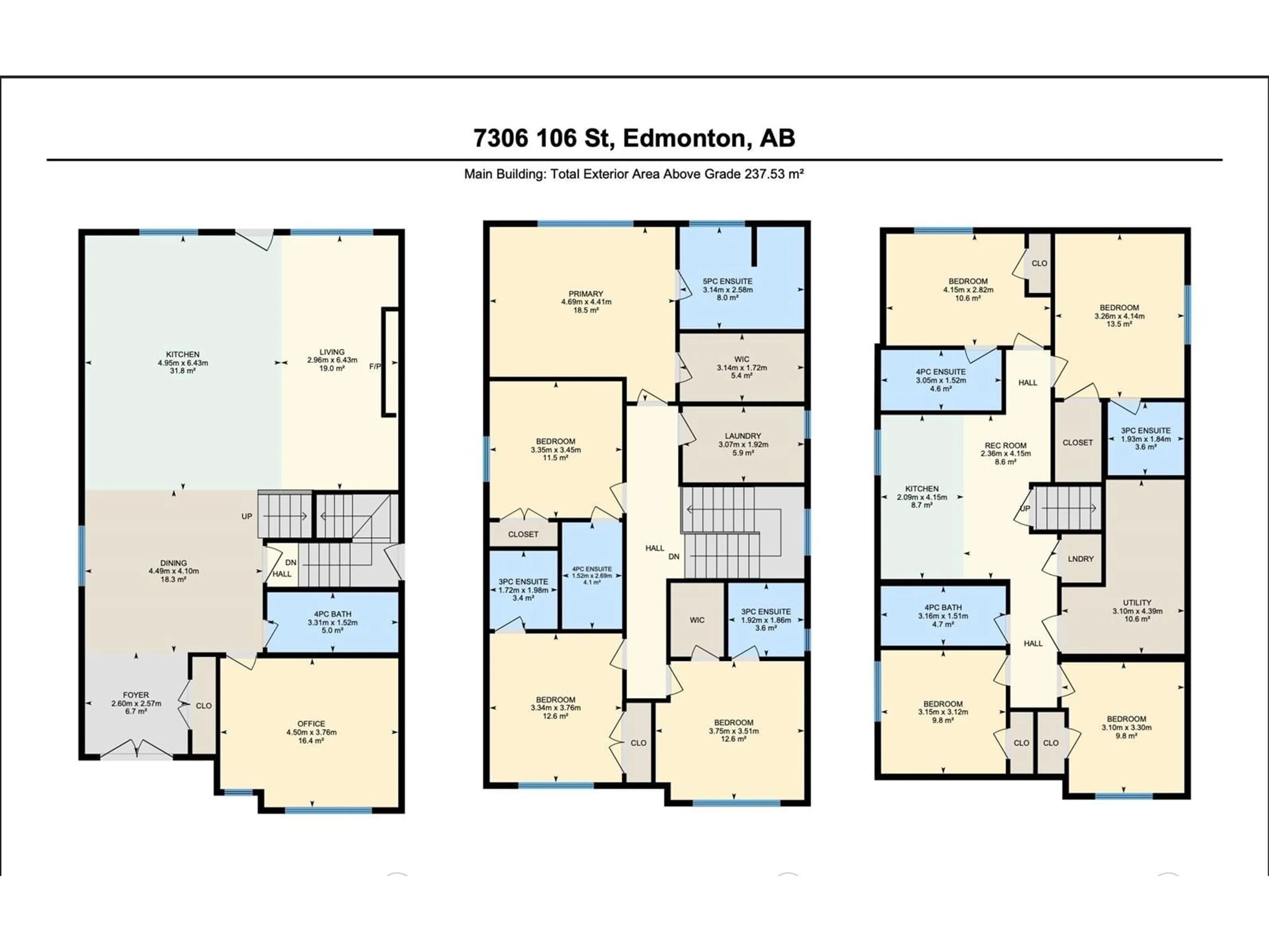 Floor plan for 7306 106 ST NW, Edmonton Alberta T6E4V8