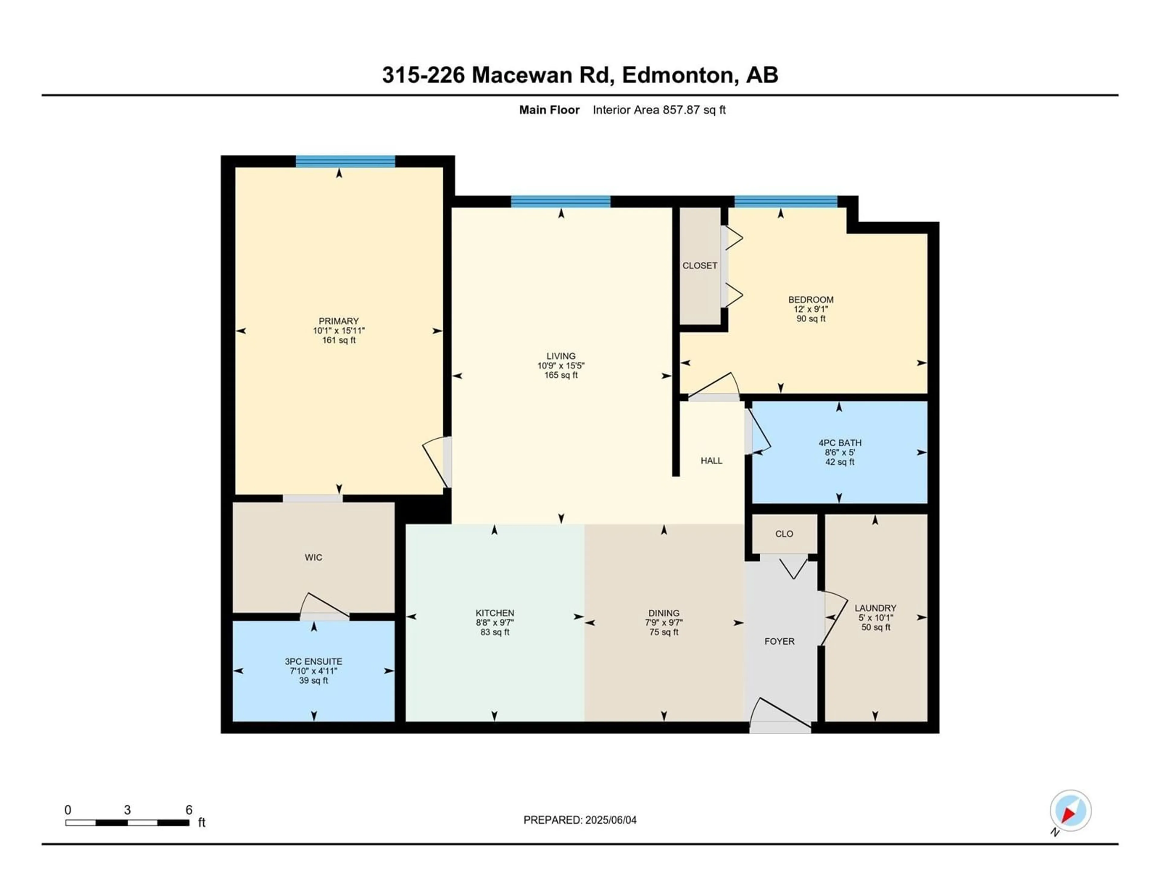 Floor plan for 226 - 315 MACEWAN RD, Edmonton Alberta T6W0C5