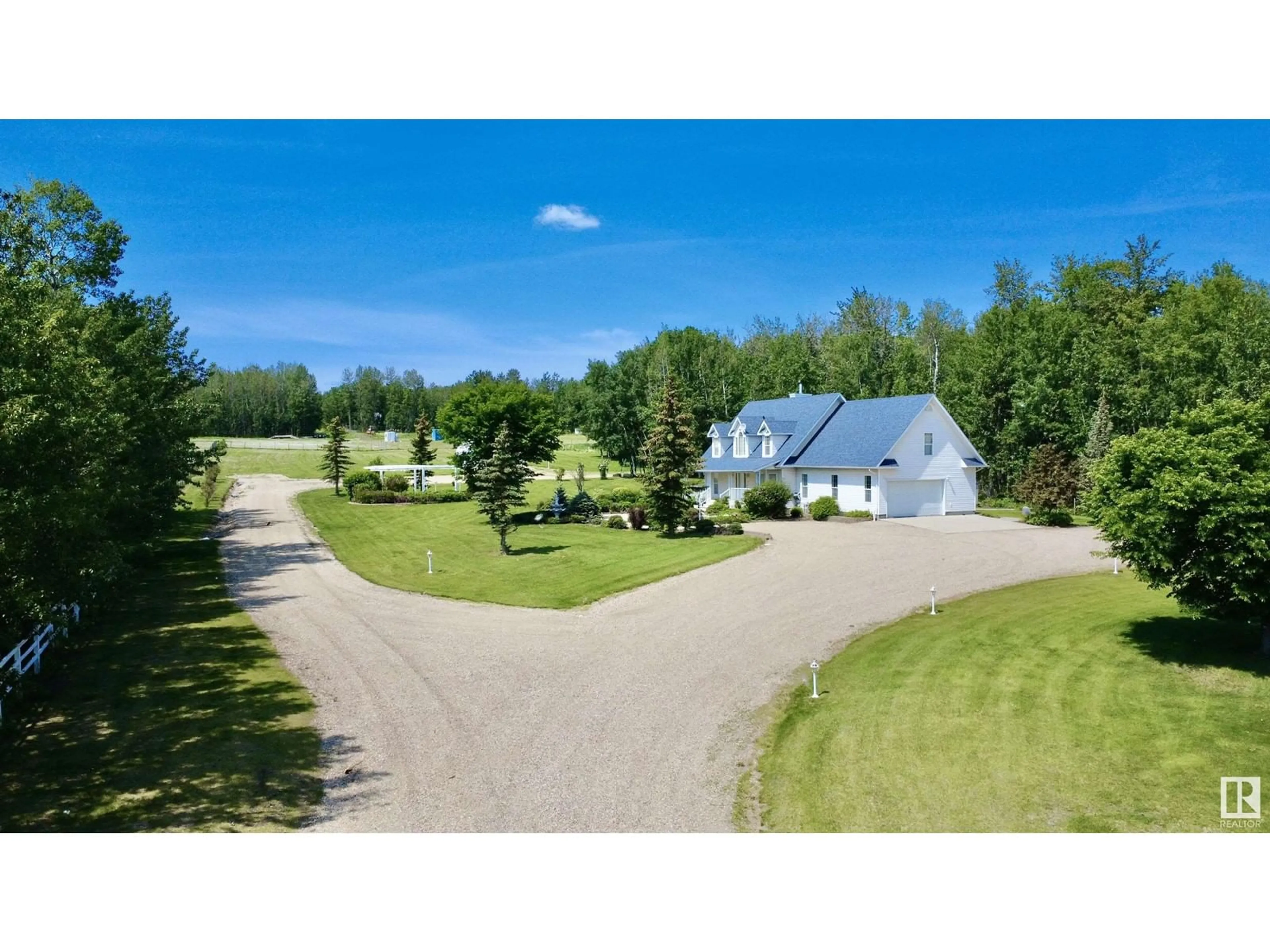 A pic from outside/outdoor area/front of a property/back of a property/a pic from drone, unknown for 49022B RR 73, Rural Brazeau County Alberta T7A2A2