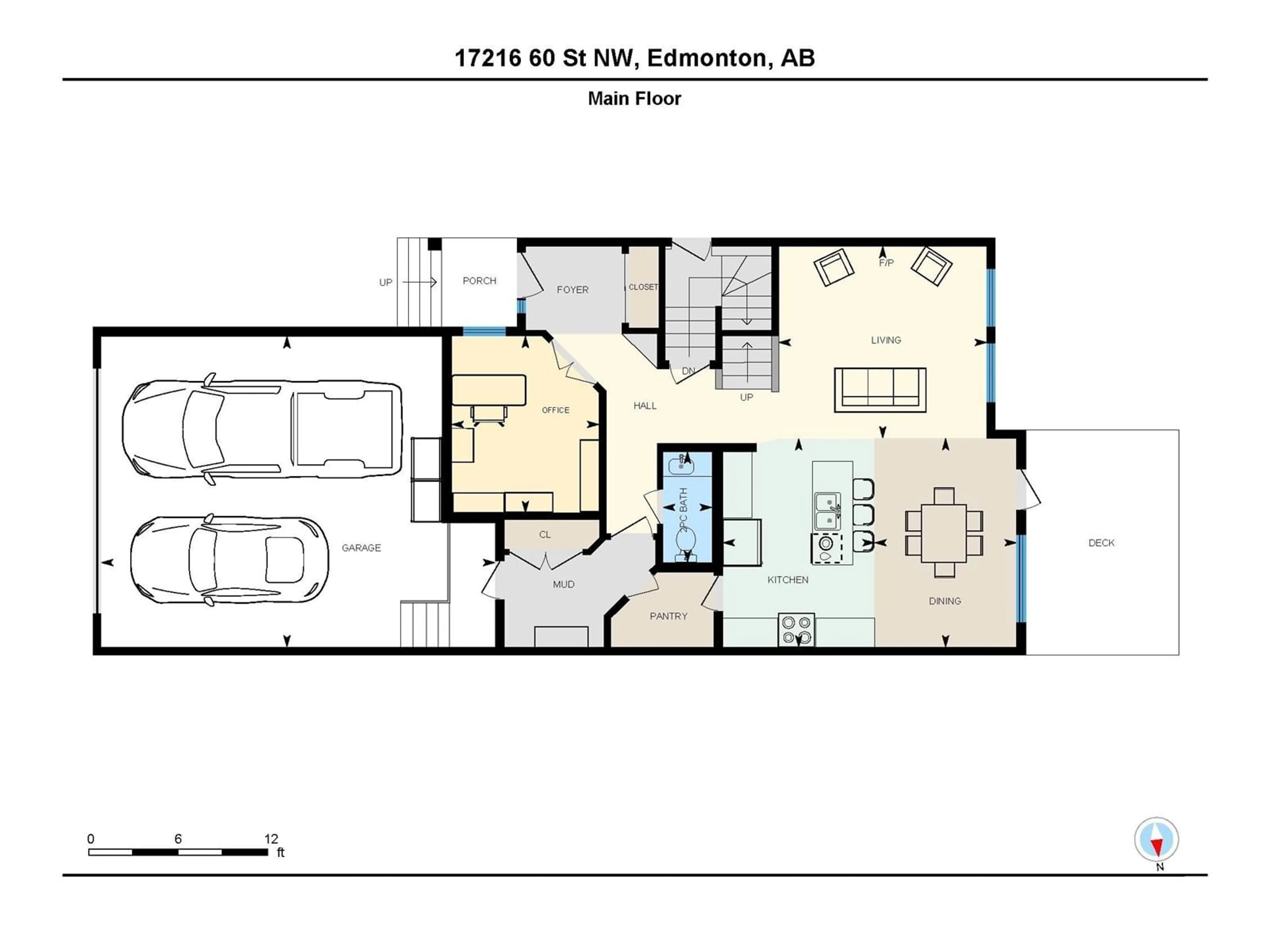Floor plan for NW - 17216 60 ST, Edmonton Alberta T5Y3W3