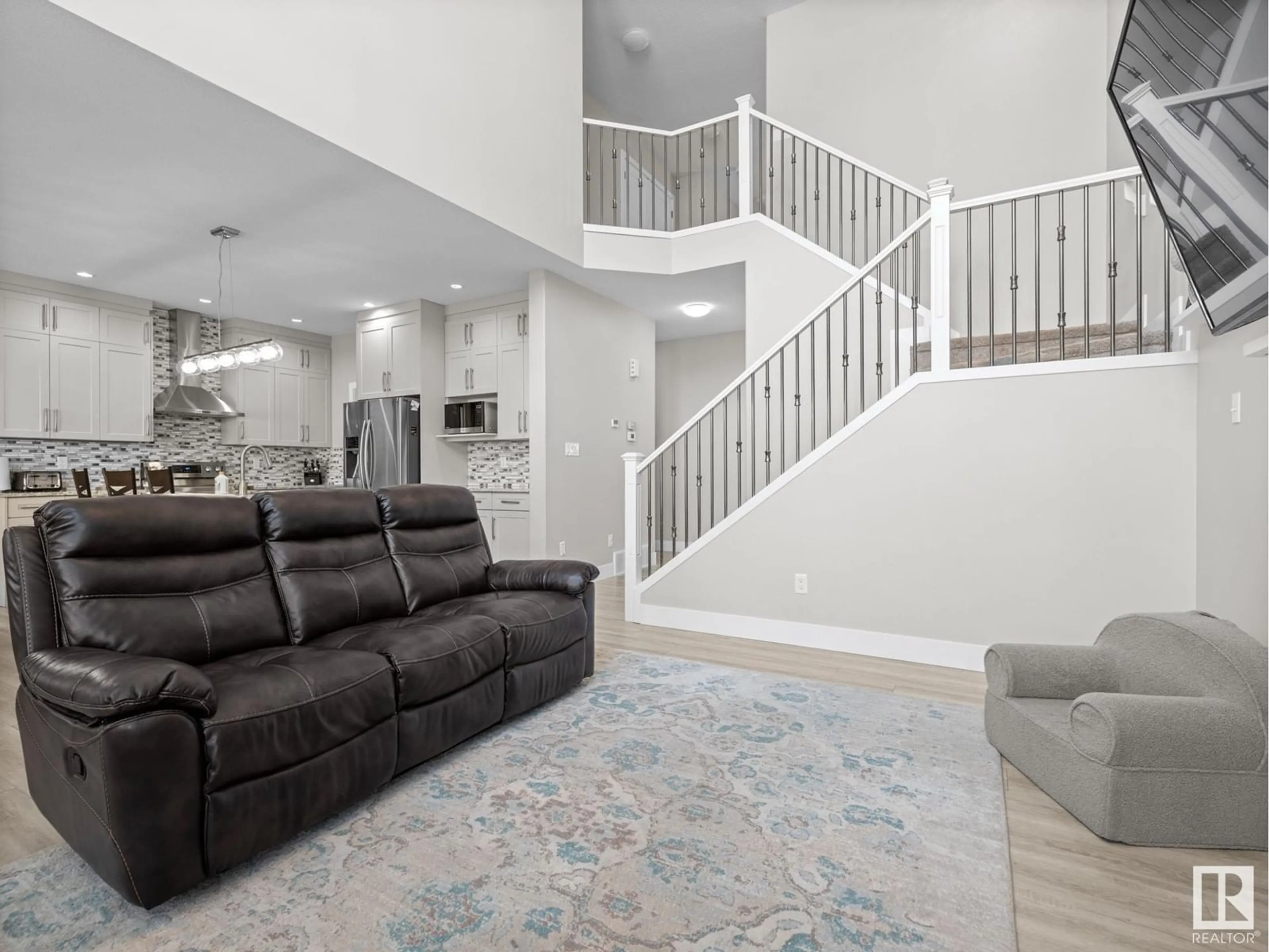 Living room with furniture, unknown for NW - 17216 60 ST, Edmonton Alberta T5Y3W3