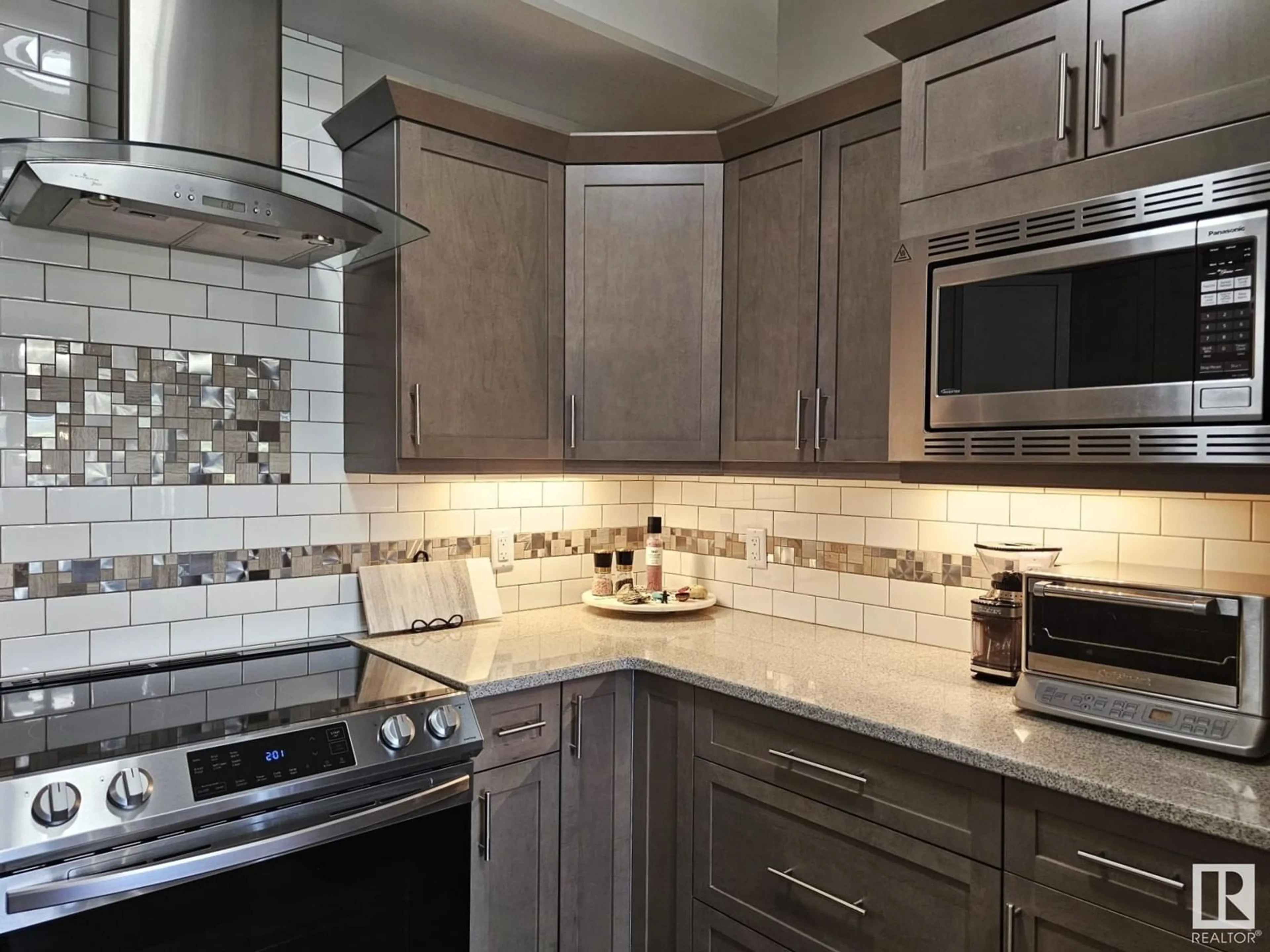 Contemporary kitchen, ceramic/tile floor for #204 - 5201 BROUGHAM DR, Drayton Valley Alberta T7A0C8