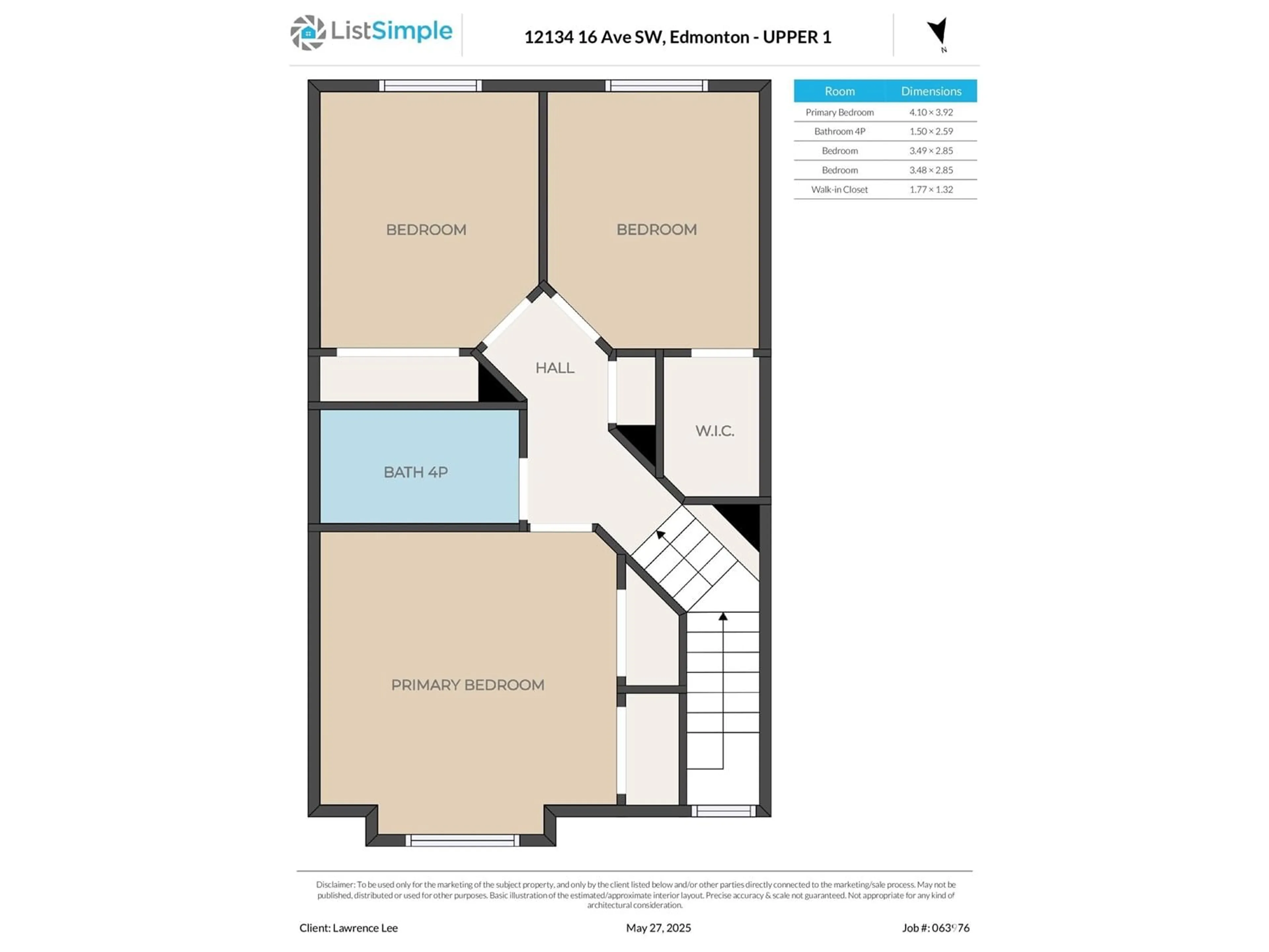 Floor plan for SW - 12134 16 AV, Edmonton Alberta T6W1L9