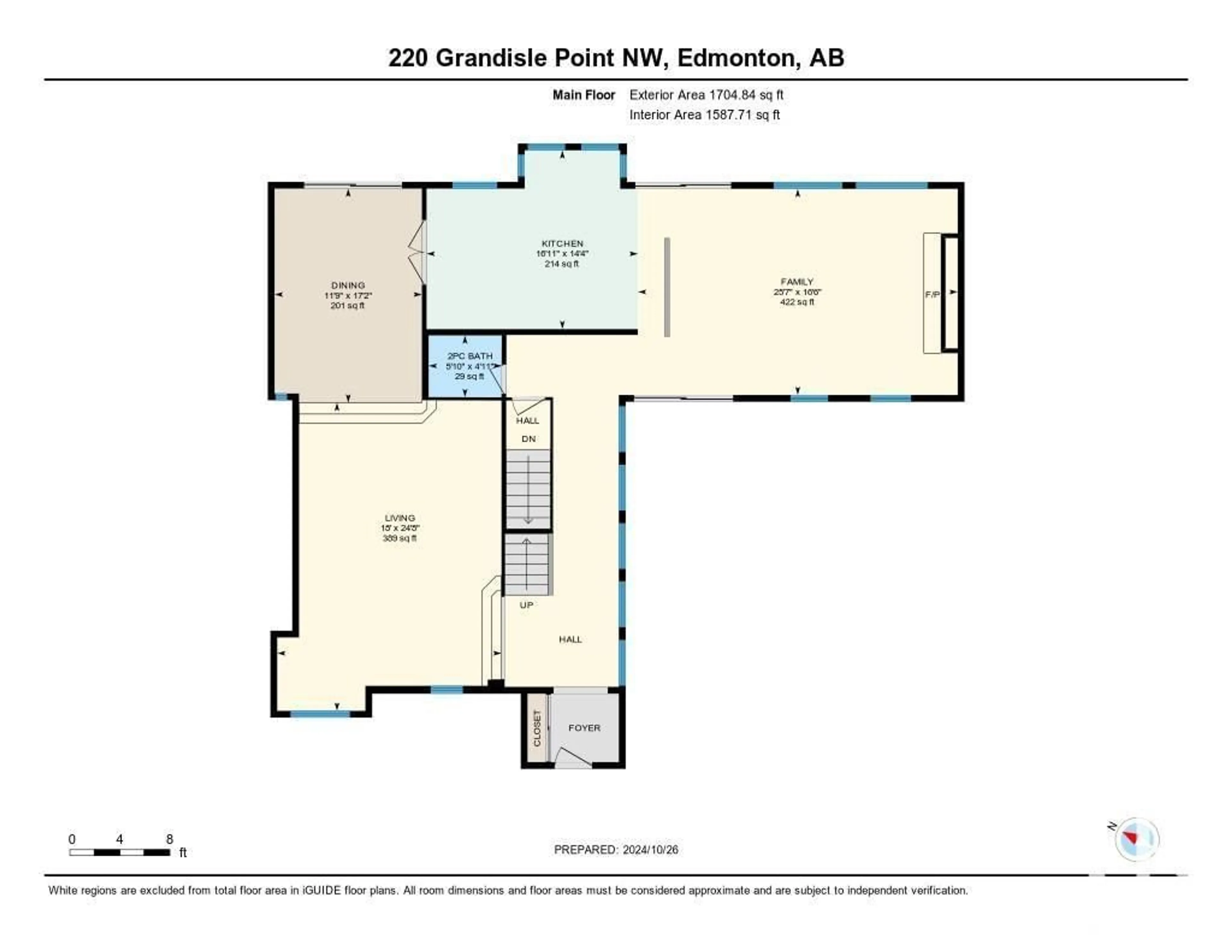 Floor plan for NW - 220 GRANDISLE POINT, Edmonton Alberta T6M2P1