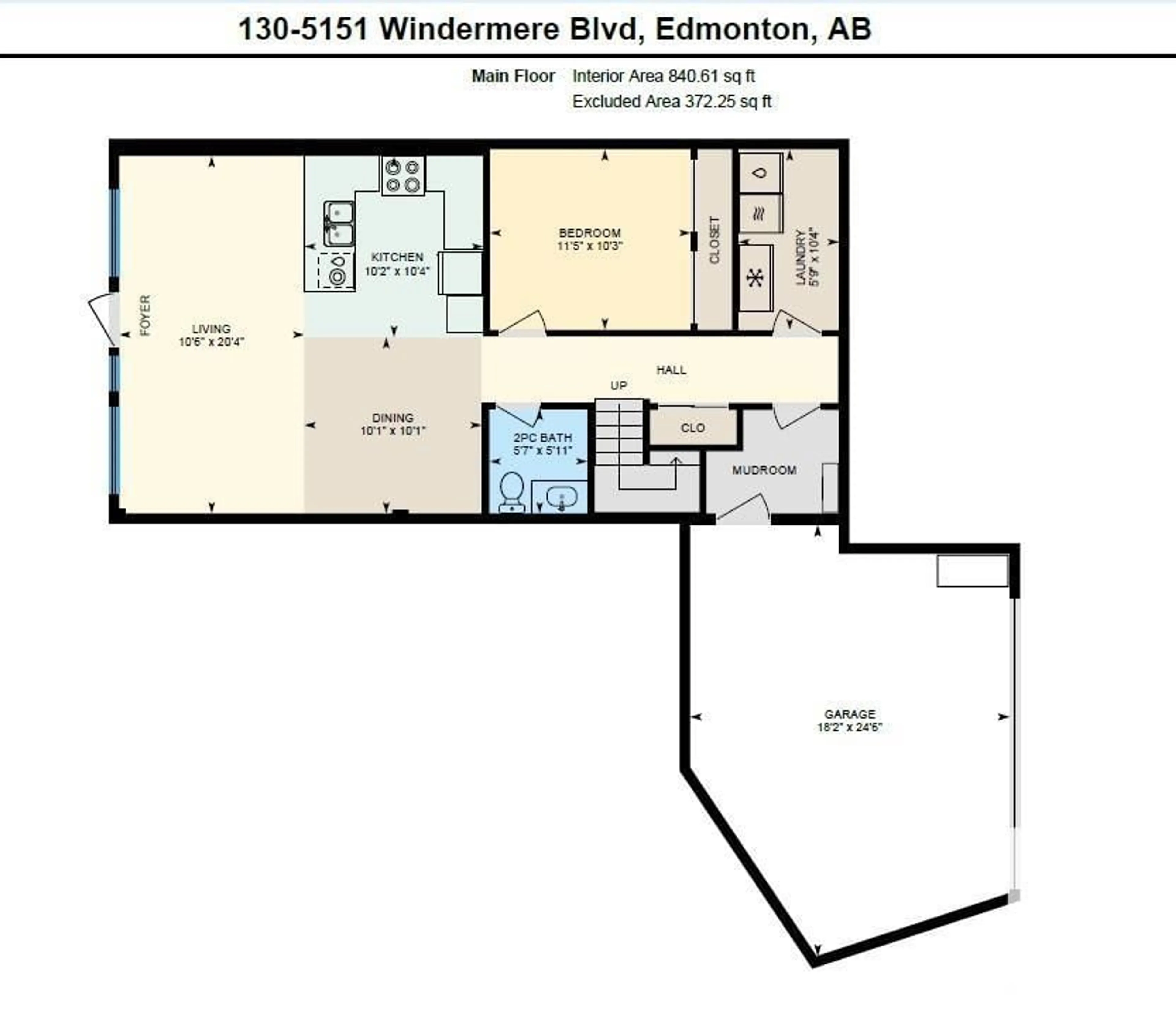 Floor plan for 130 5151 WINDERMERE BV, Edmonton Alberta T6W2K4