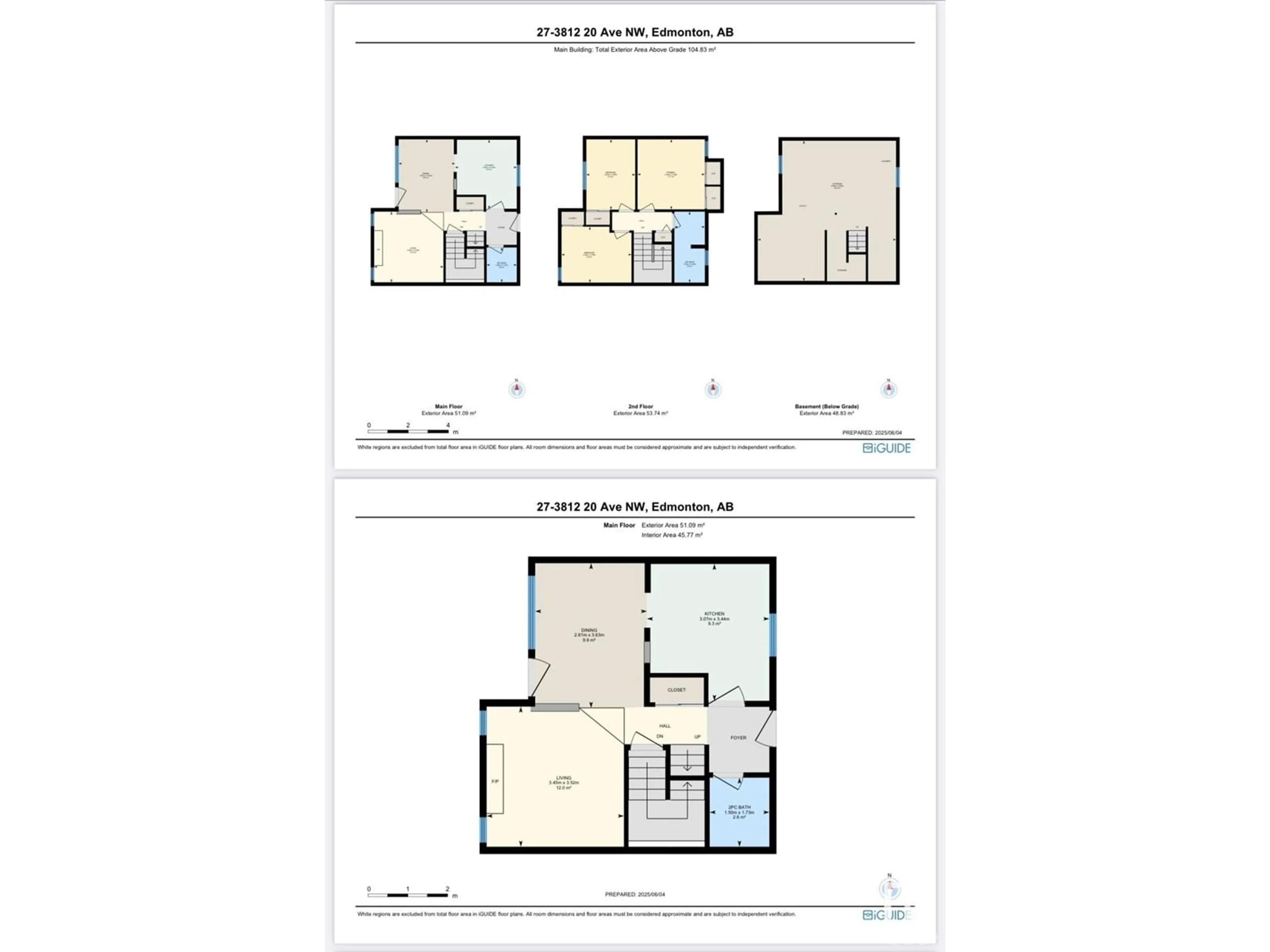 Floor plan for 27 - 3812 20 AV, Edmonton Alberta T6L4B2