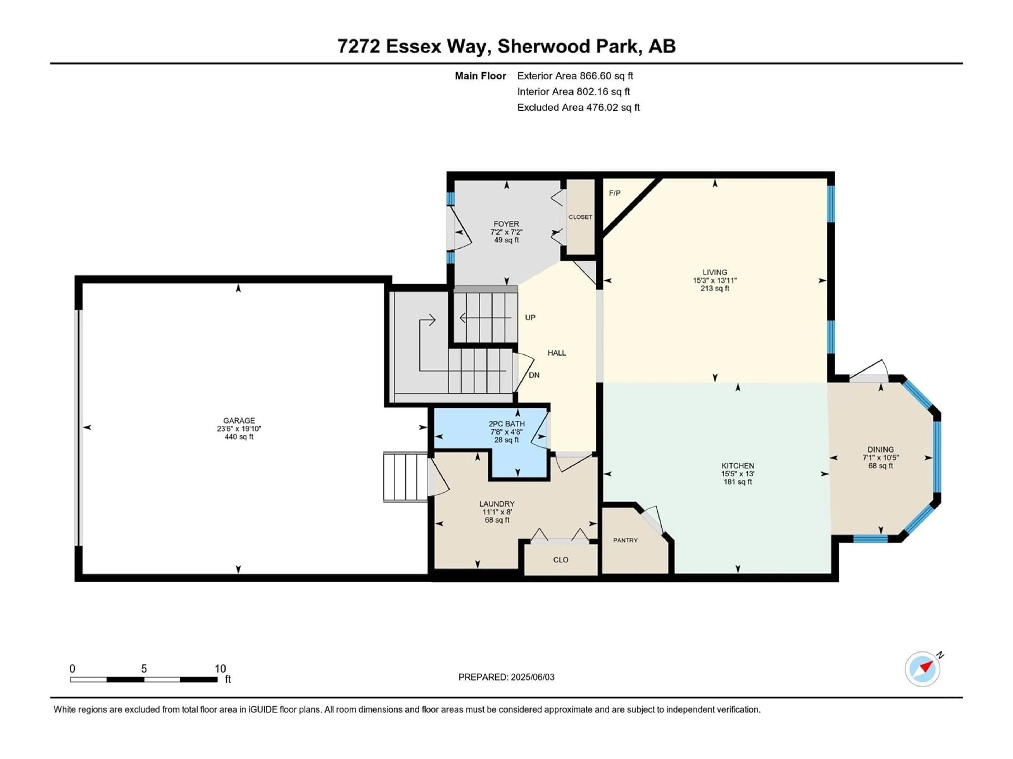 Floor plan for 7272 ESSEX WY, Sherwood Park Alberta T8H0L2
