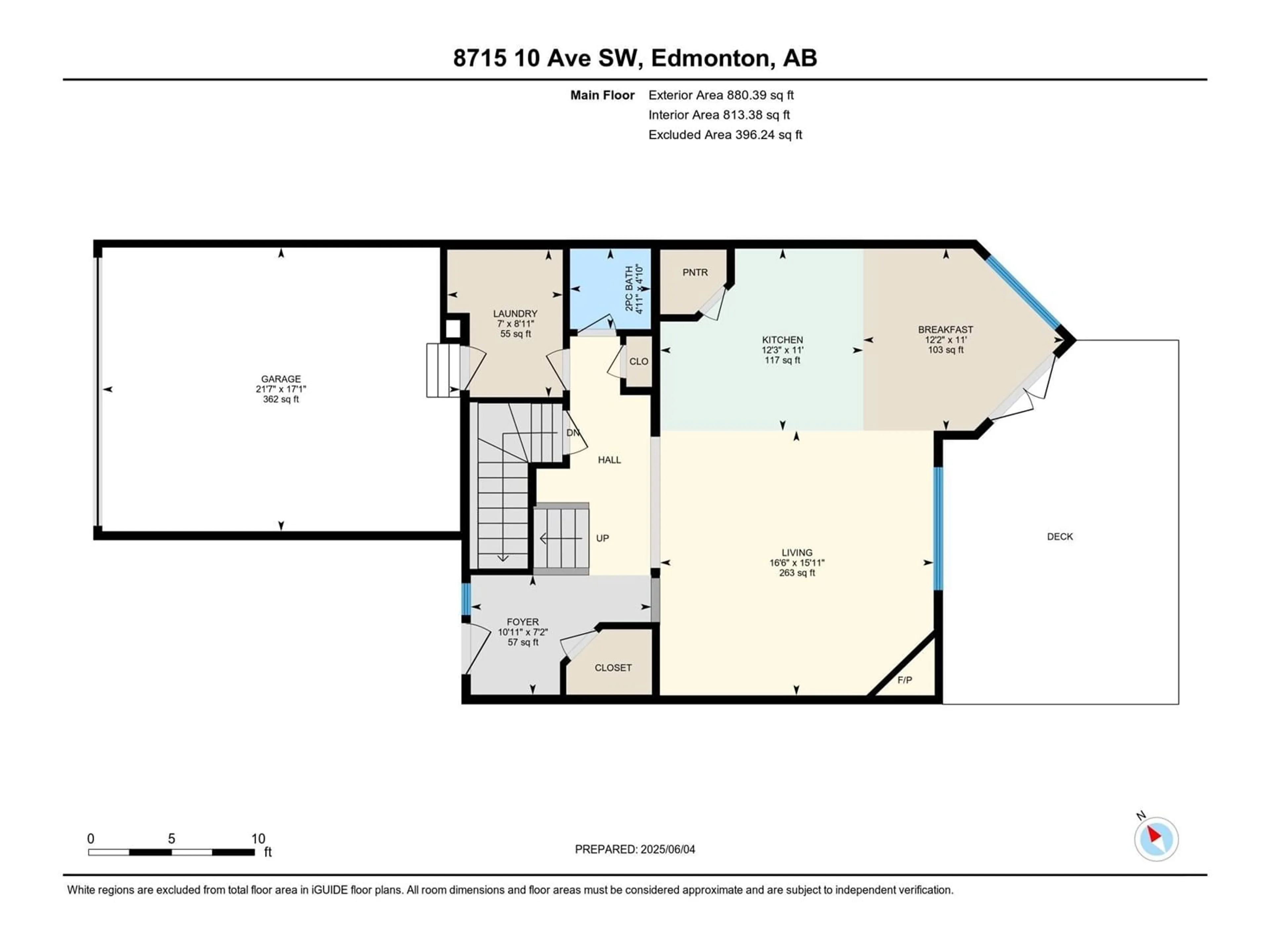 Floor plan for 8715 10 AV SW, Edmonton Alberta T6X1J6