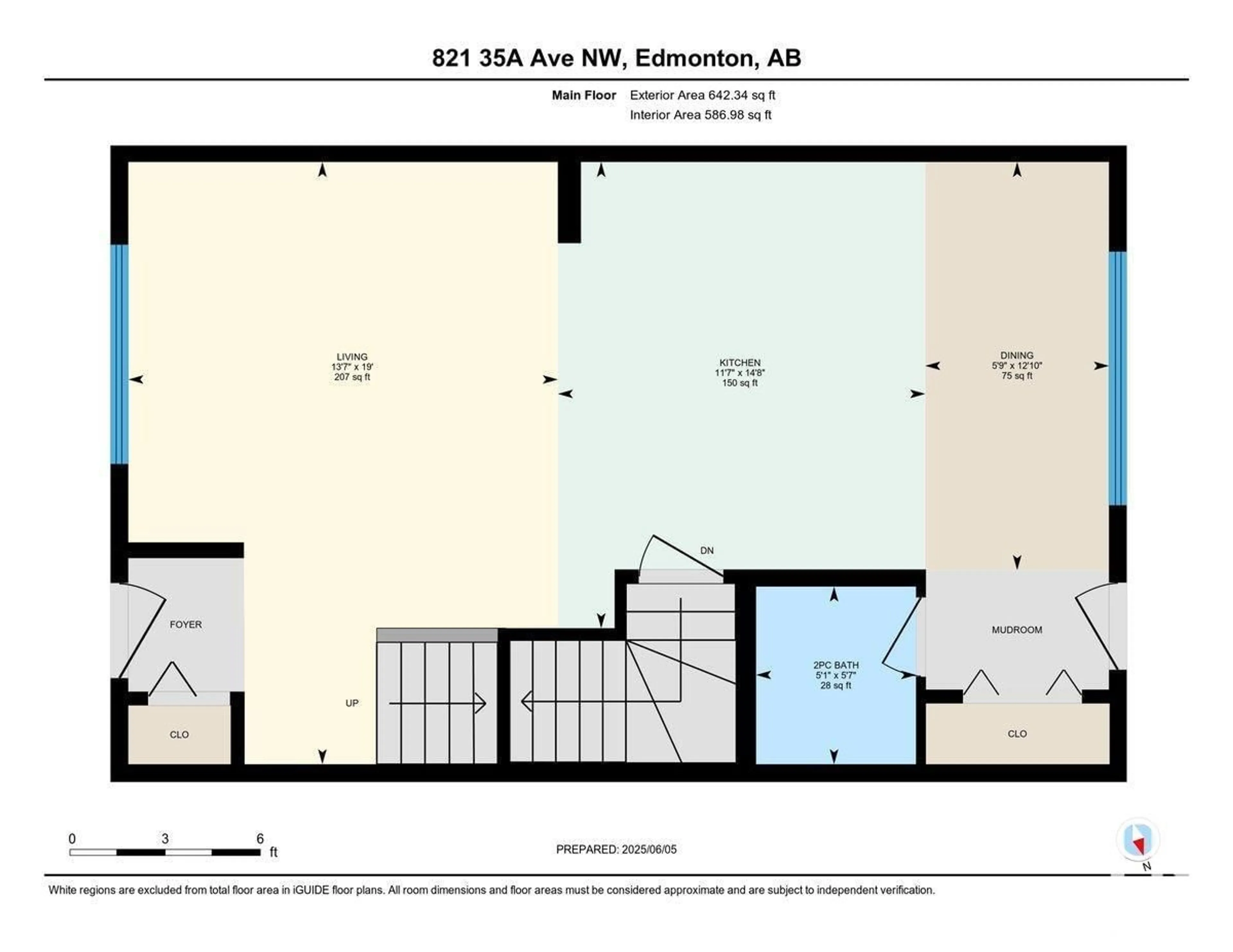 Floor plan for 821 35A AV, Edmonton Alberta T6T1A2
