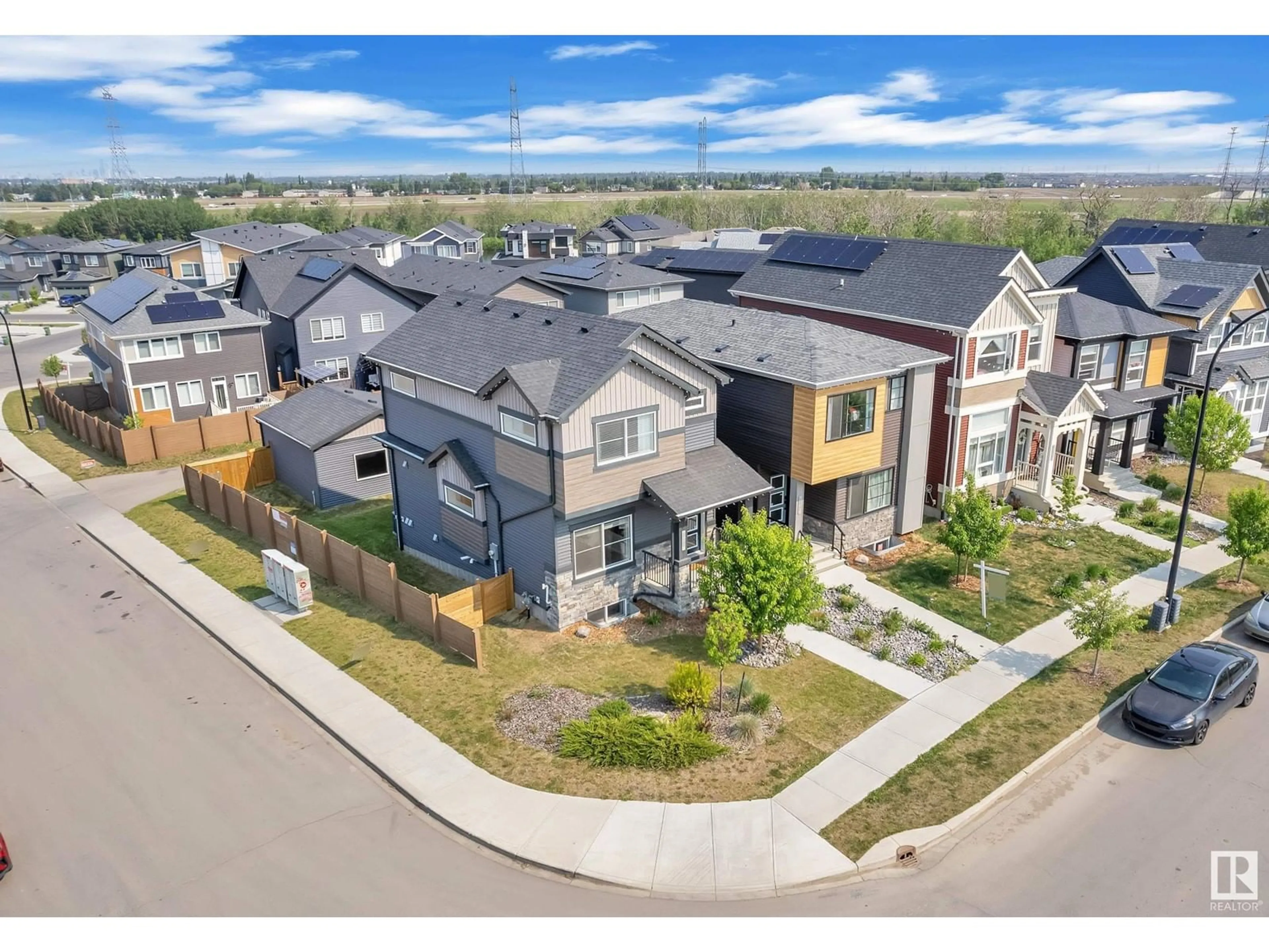 A pic from outside/outdoor area/front of a property/back of a property/a pic from drone, mountain view for 268 CHARLESWORTH DR, Edmonton Alberta T6X2P4