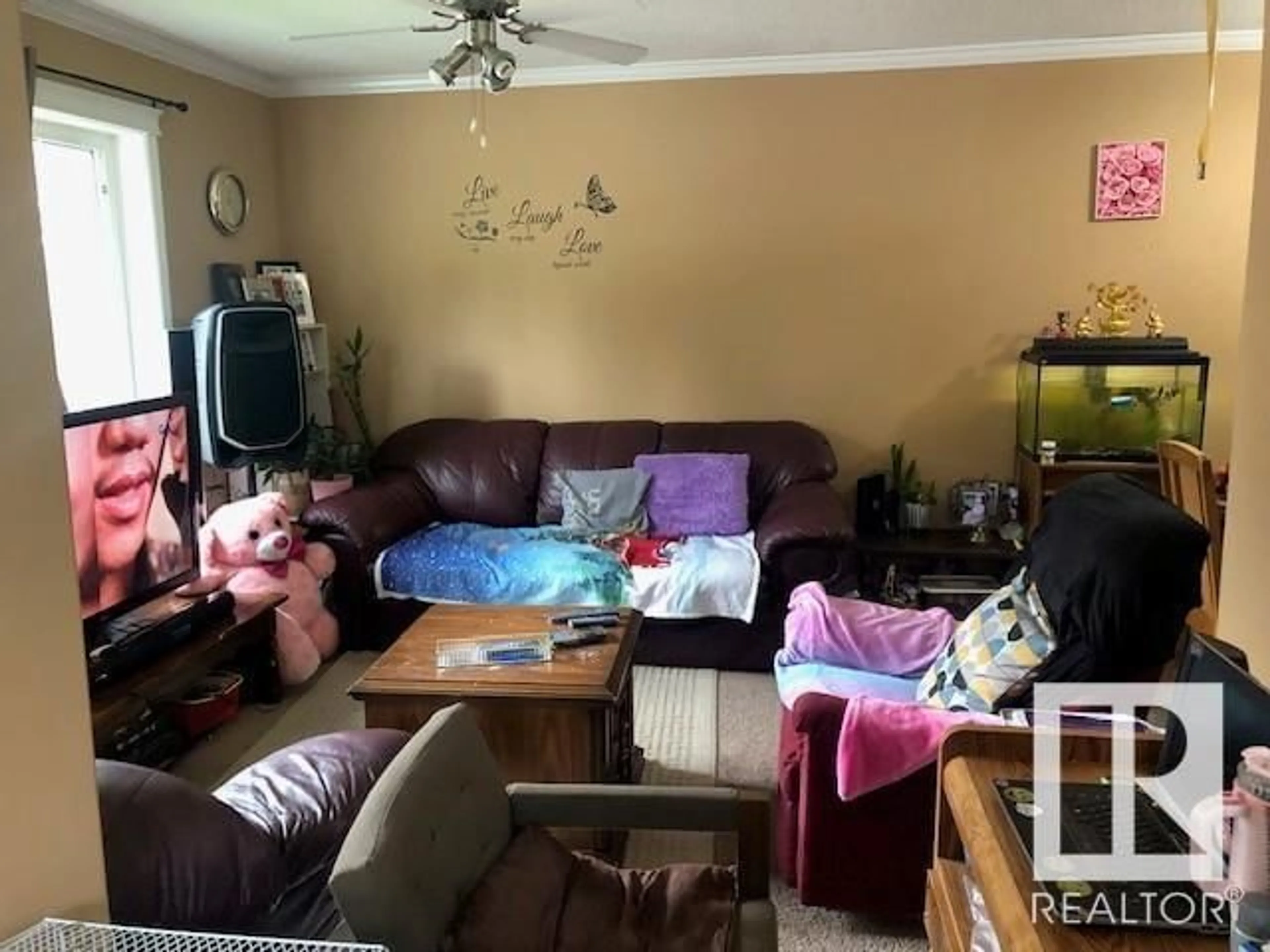 Living room with furniture, floor is not visible for 37 - 327 7 AV, Three Hills Alberta T0M2A0