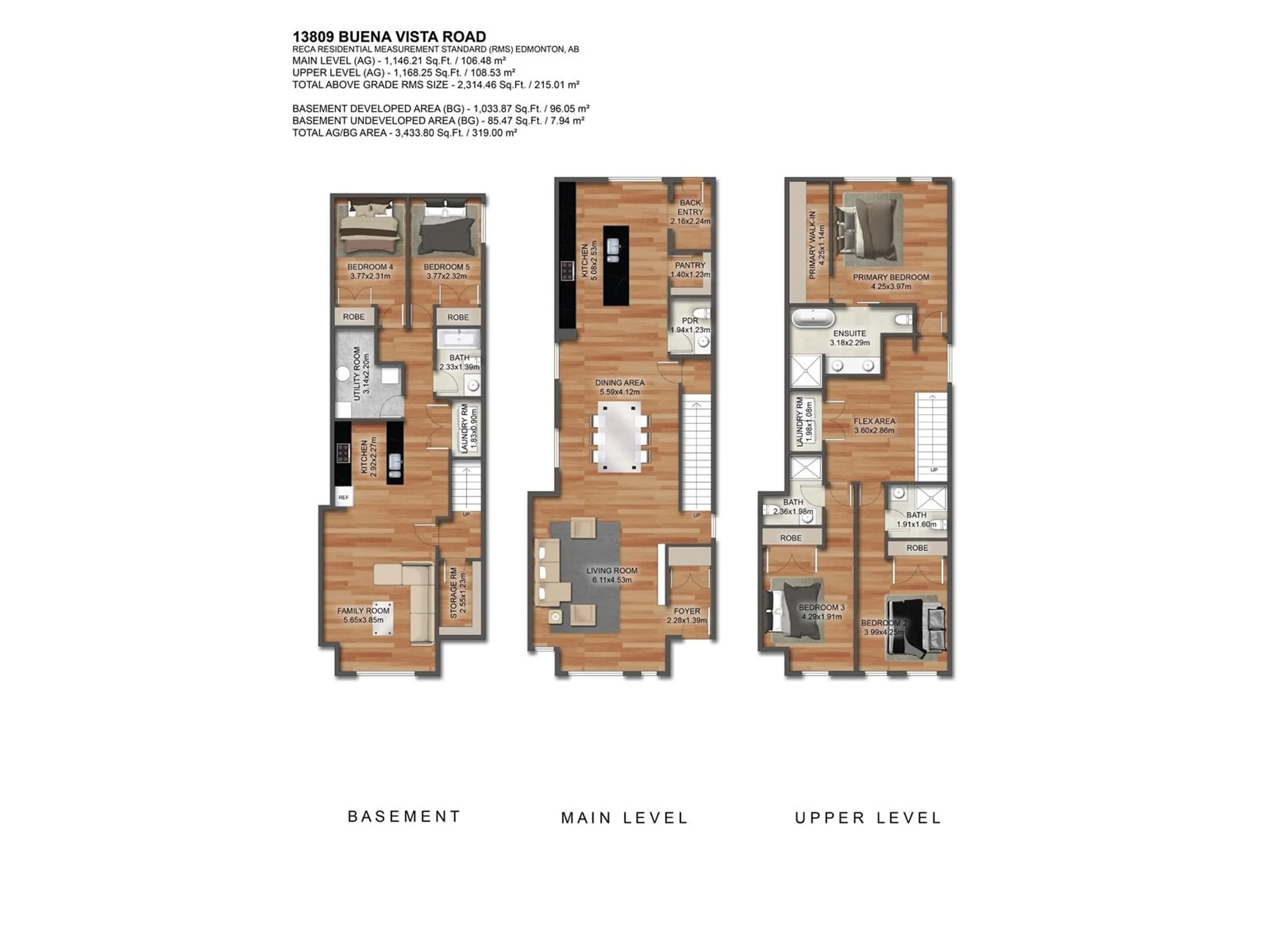 Floor plan for 13809 BUENA VISTA RD, Edmonton Alberta T5R5R9