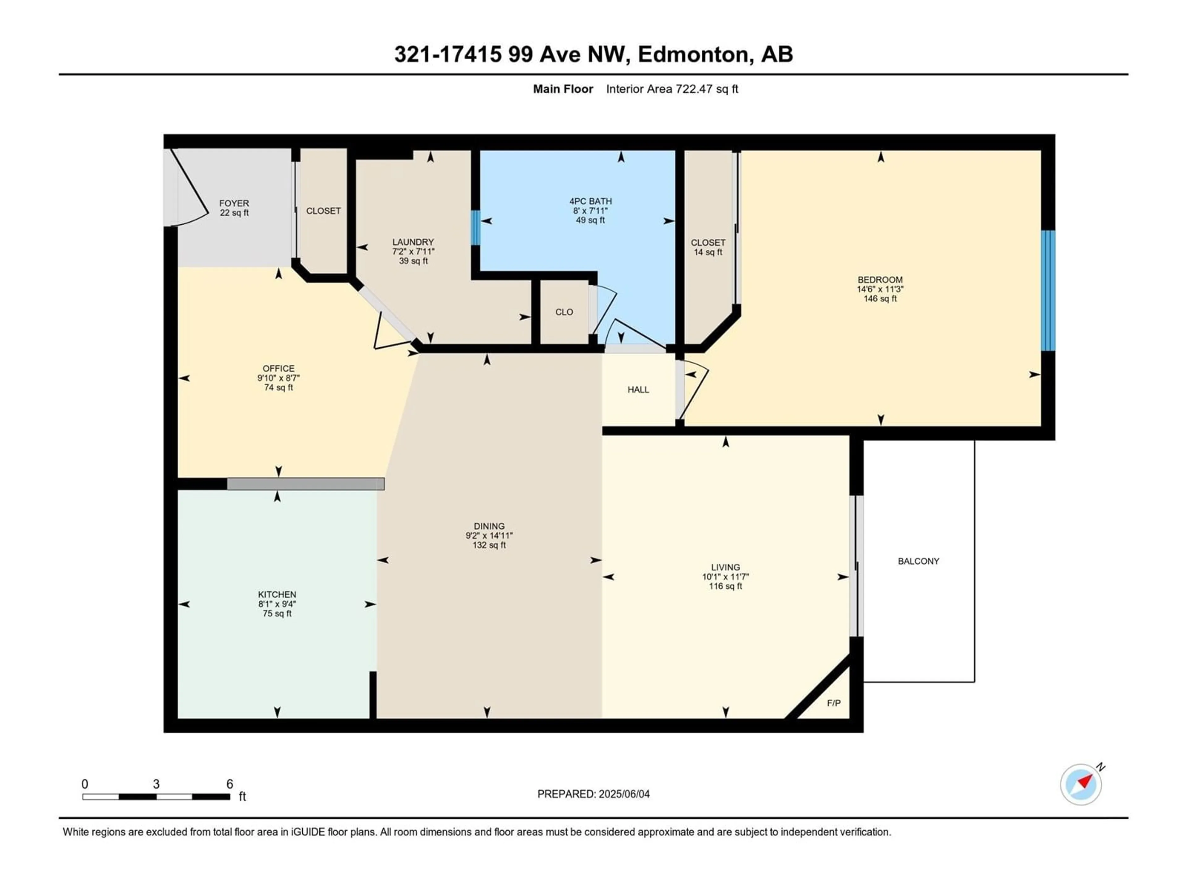 Floor plan for 321 17415 99 AV, Edmonton Alberta T5T0W8