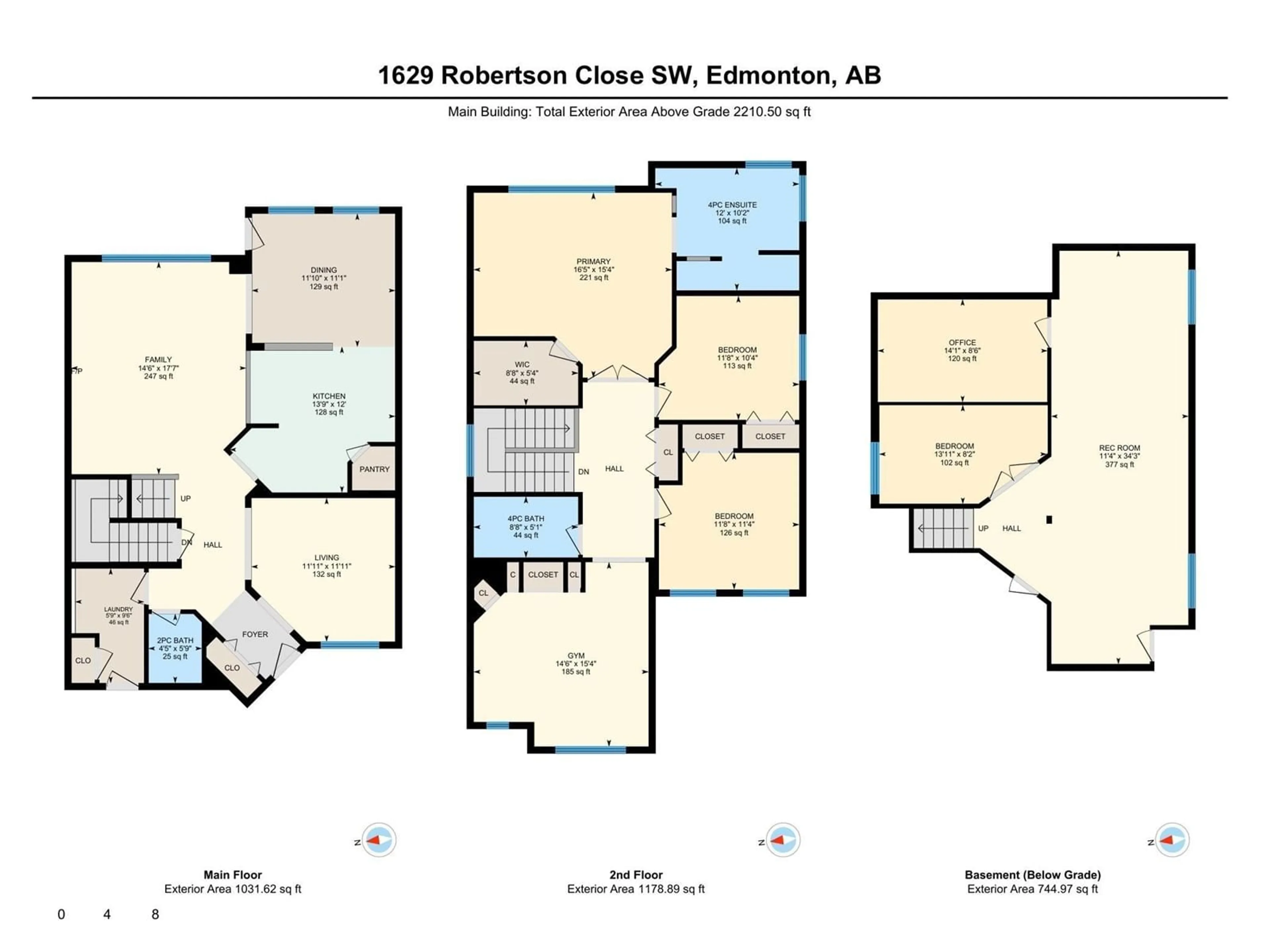 Floor plan for 1629 ROBERTSON CL, Edmonton Alberta T6W1K1