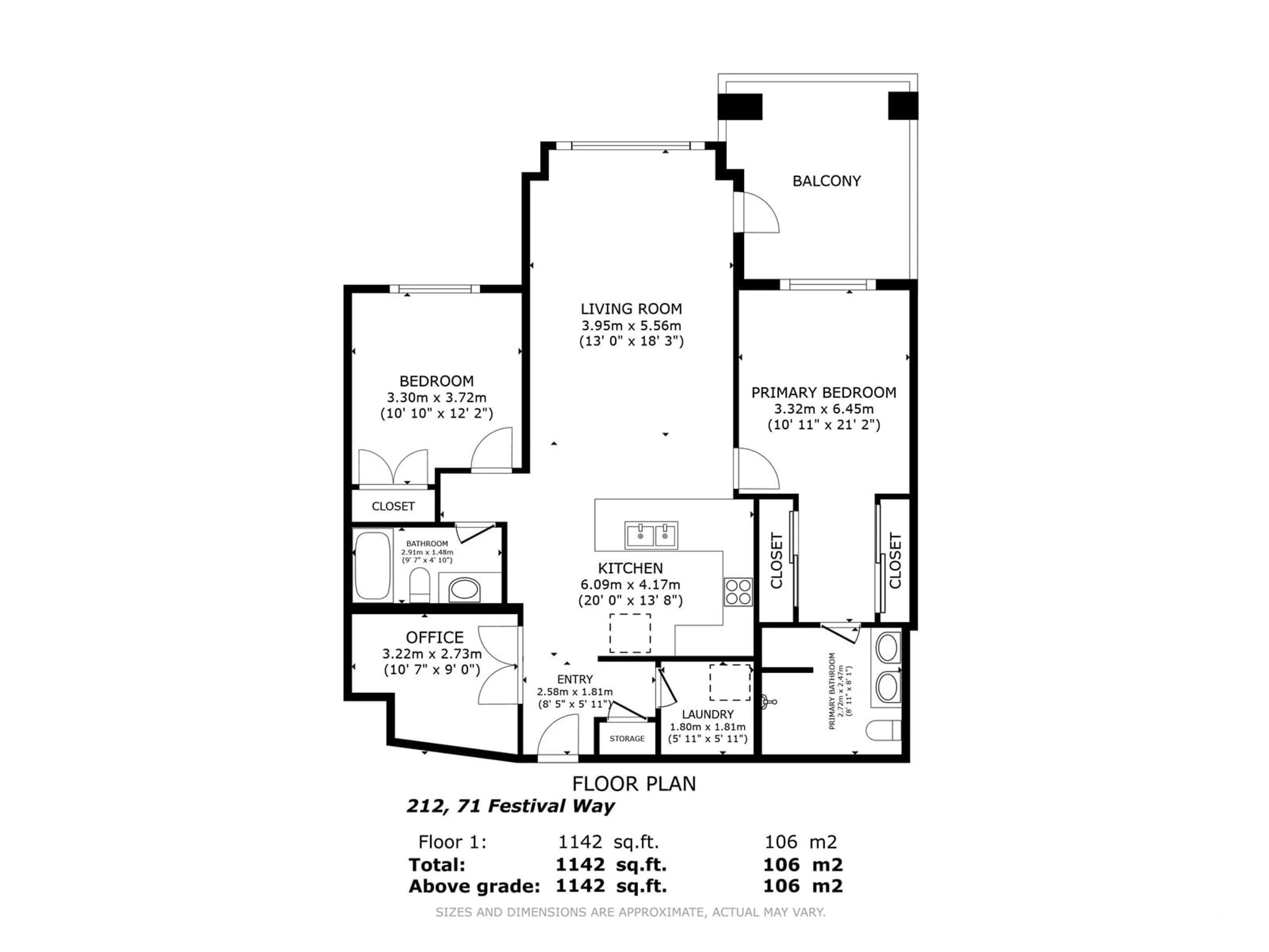 Floor plan for #212 - 212 FESTIVAL WY, Sherwood Park Alberta T8A4Z1