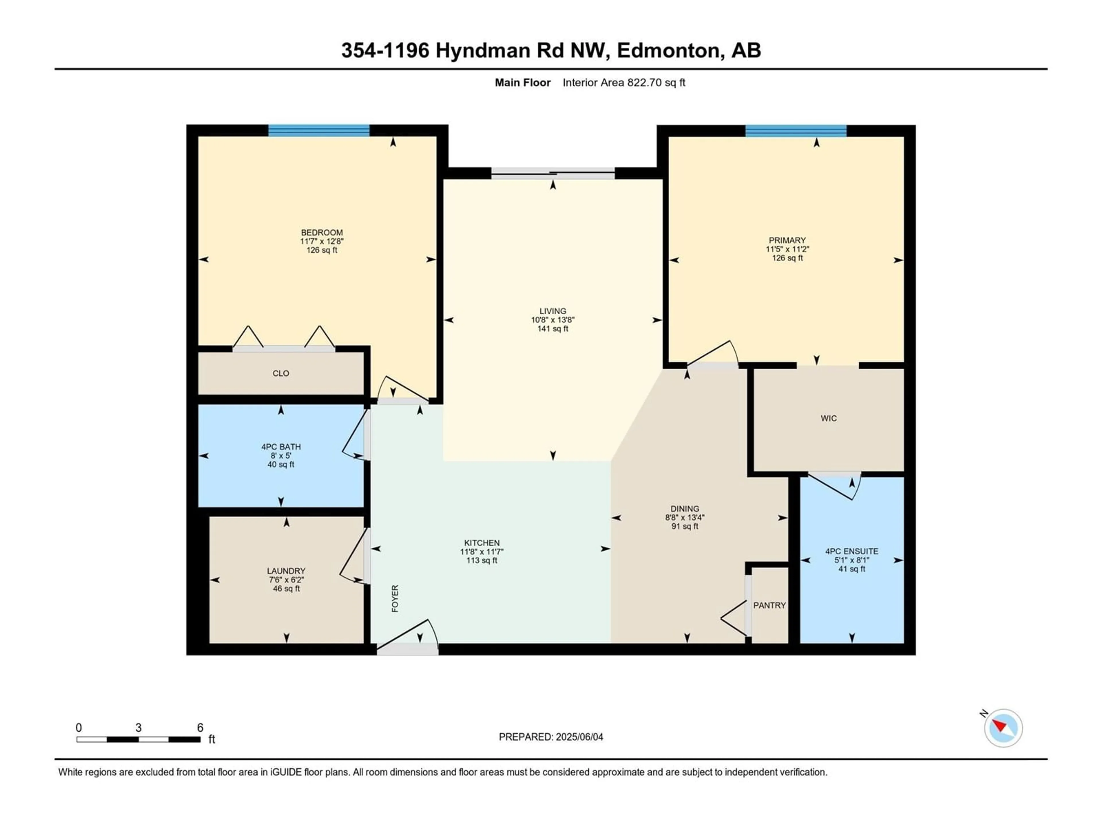 Floor plan for #354 - 1196 HYNDMAN RD, Edmonton Alberta T5A0X8