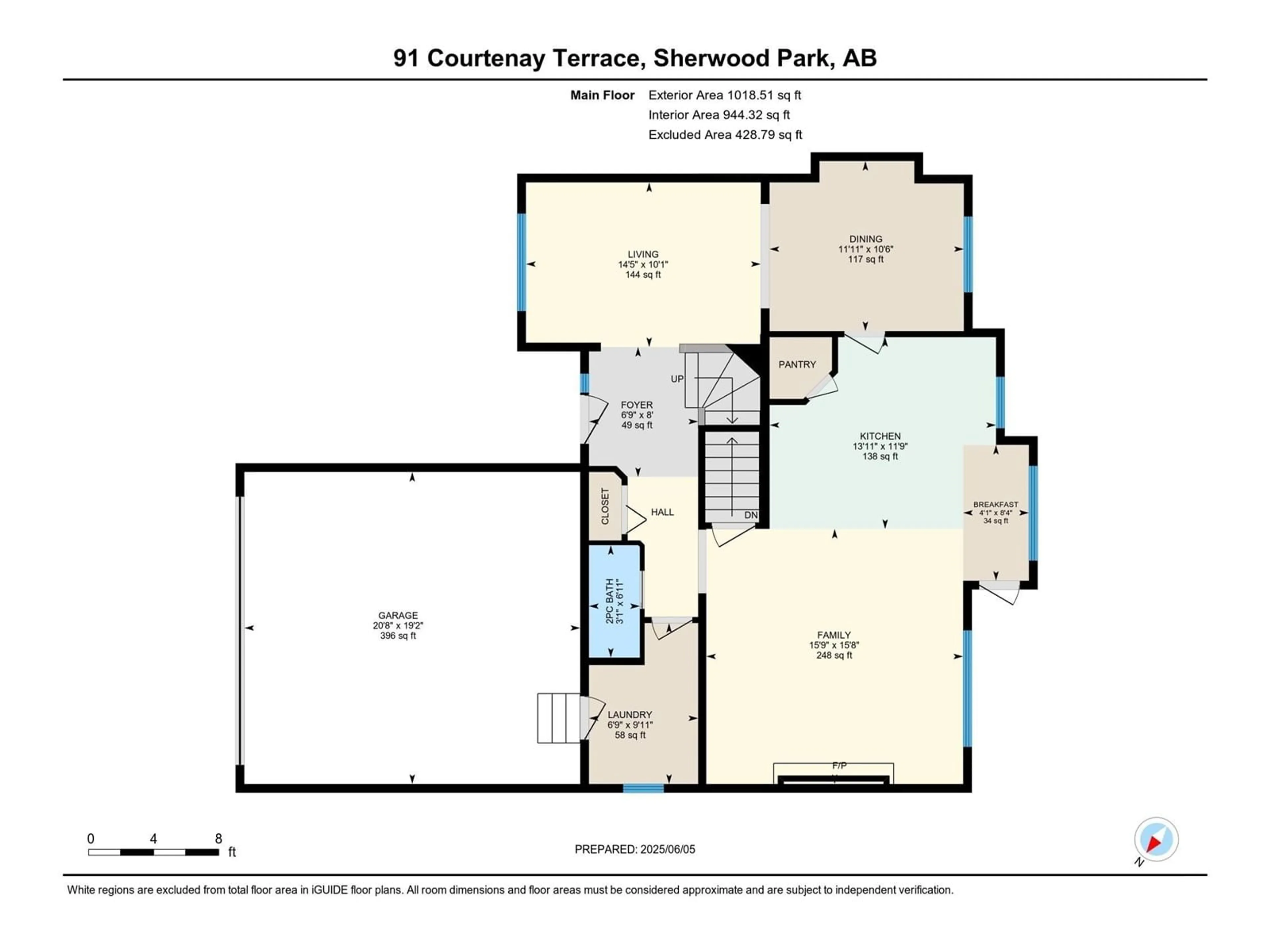 Floor plan for 91 COURTENAY TC, Sherwood Park Alberta T2P2M7