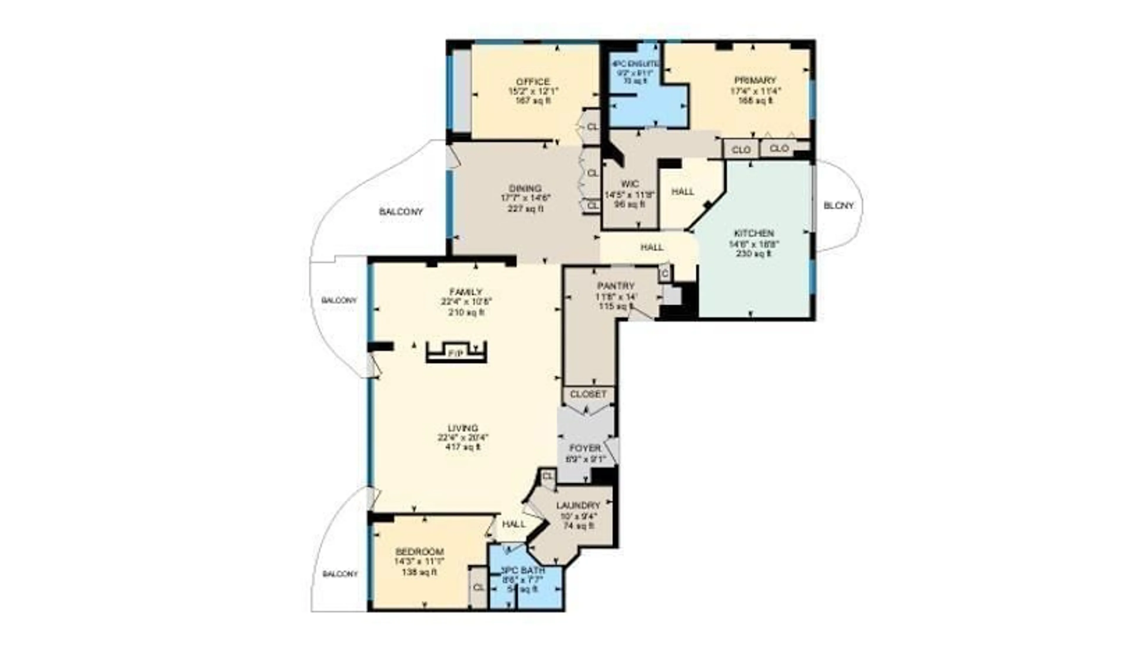 Floor plan for 1402 - 10731 SASKATCHEWAN DR, Edmonton Alberta T6E1H6