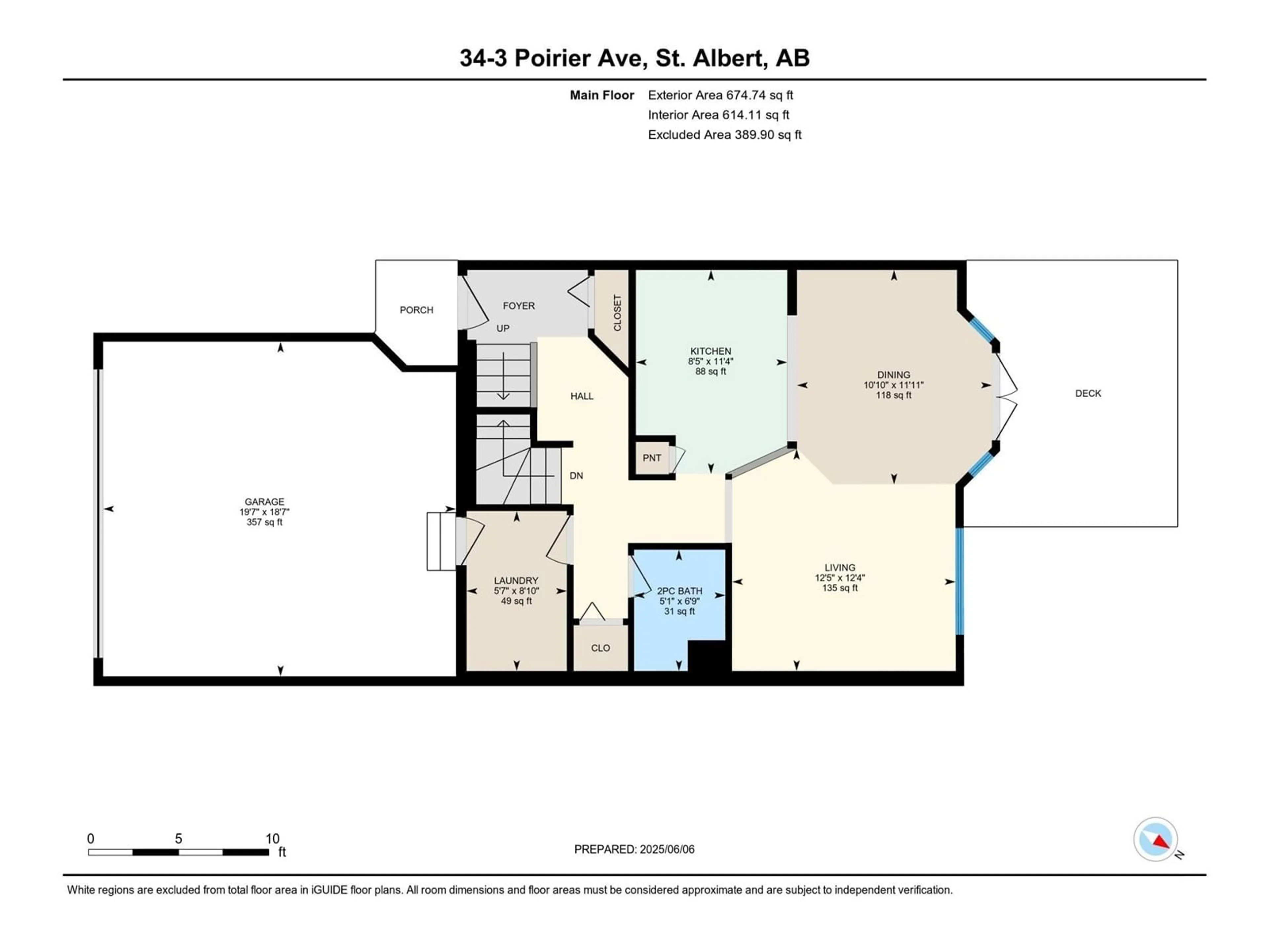 Floor plan for 3 - 34 POIRIER AV, St. Albert Alberta T8N6M6