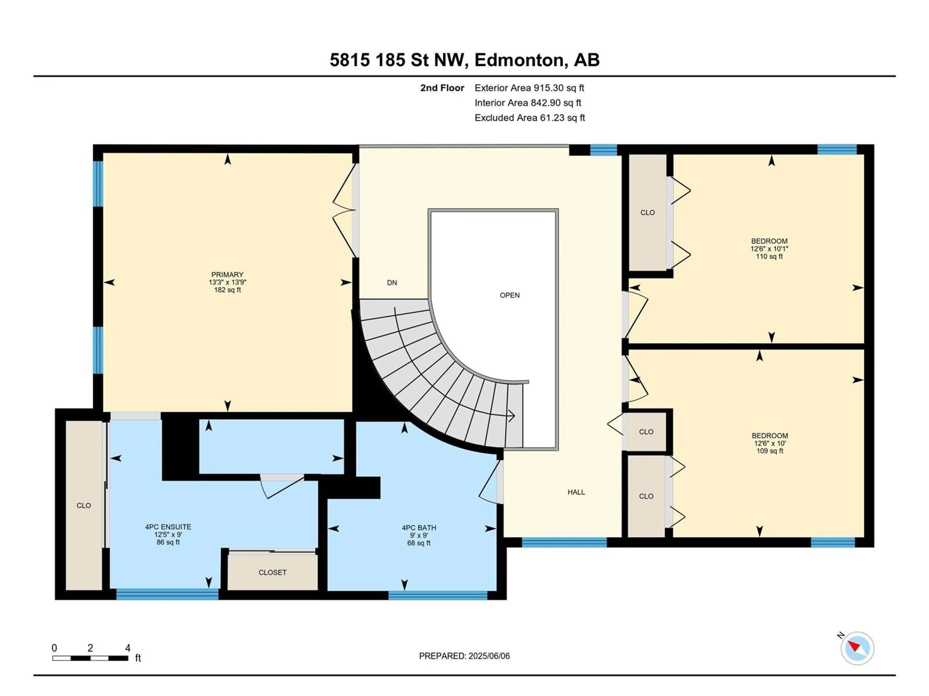 Floor plan for 5815 185 ST, Edmonton Alberta T6M1Y1