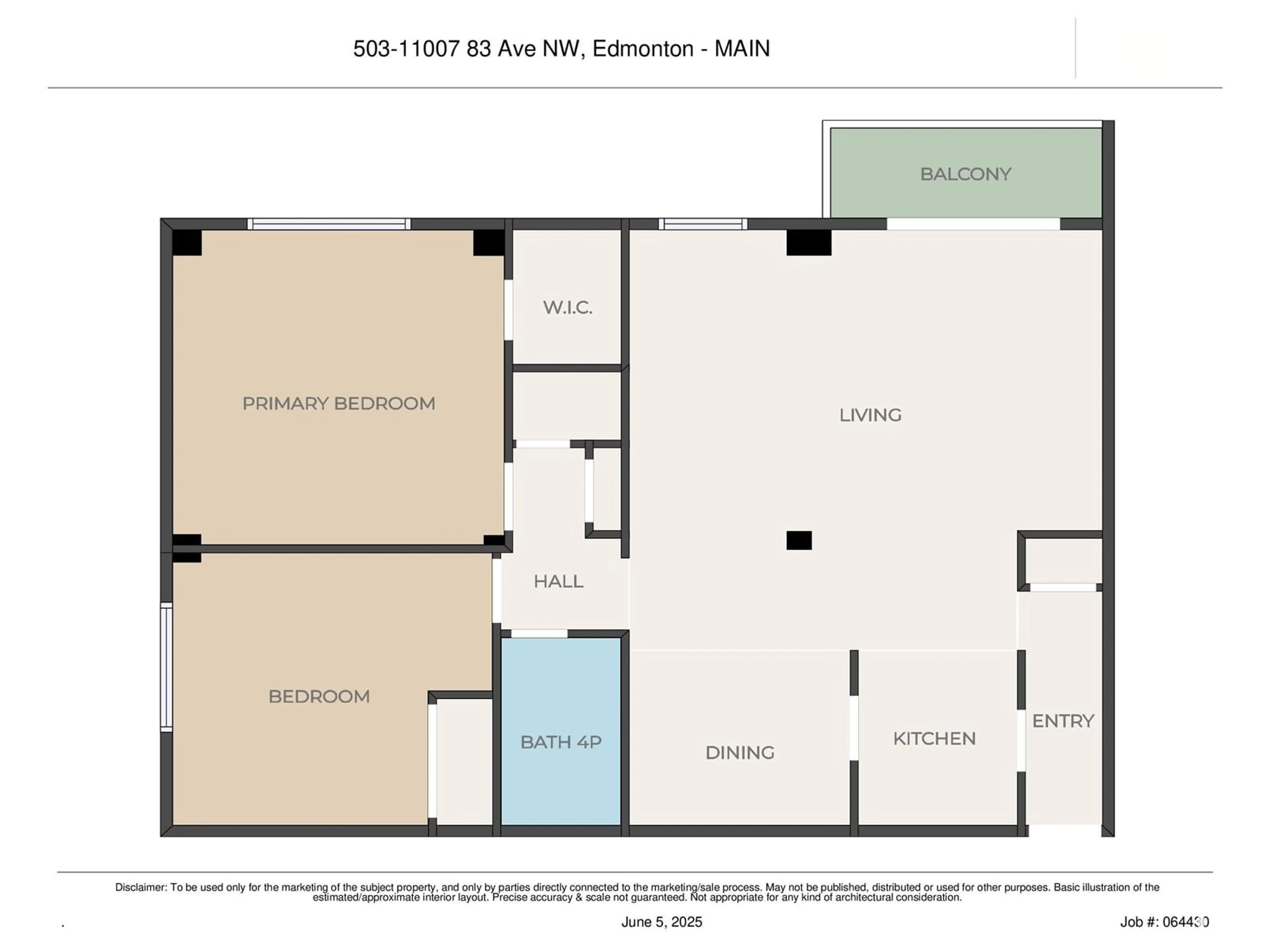 Floor plan for #503 - 11007 83 AV, Edmonton Alberta T6G0T9