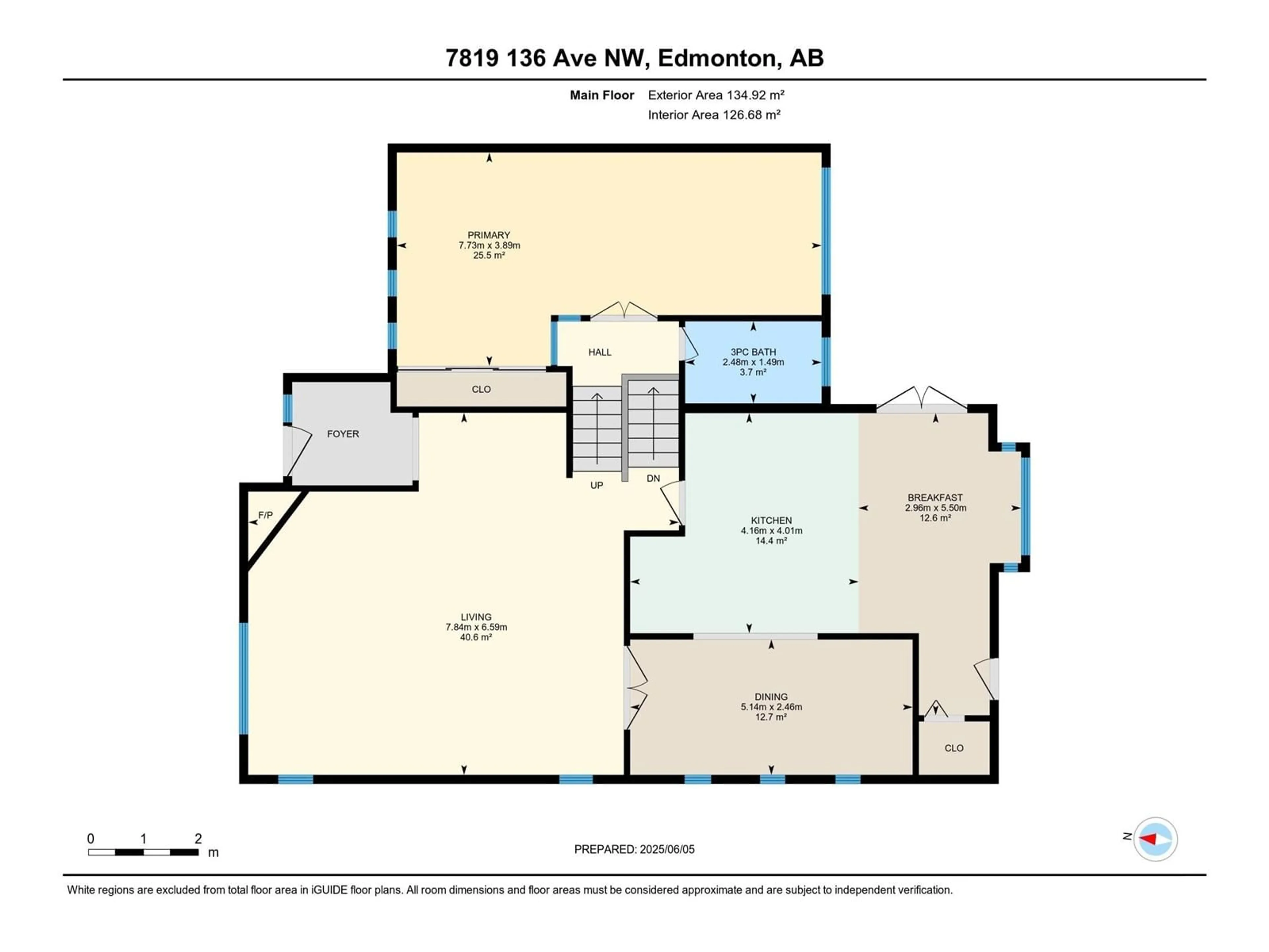 Floor plan for 7819 136 AV, Edmonton Alberta T5C2K8