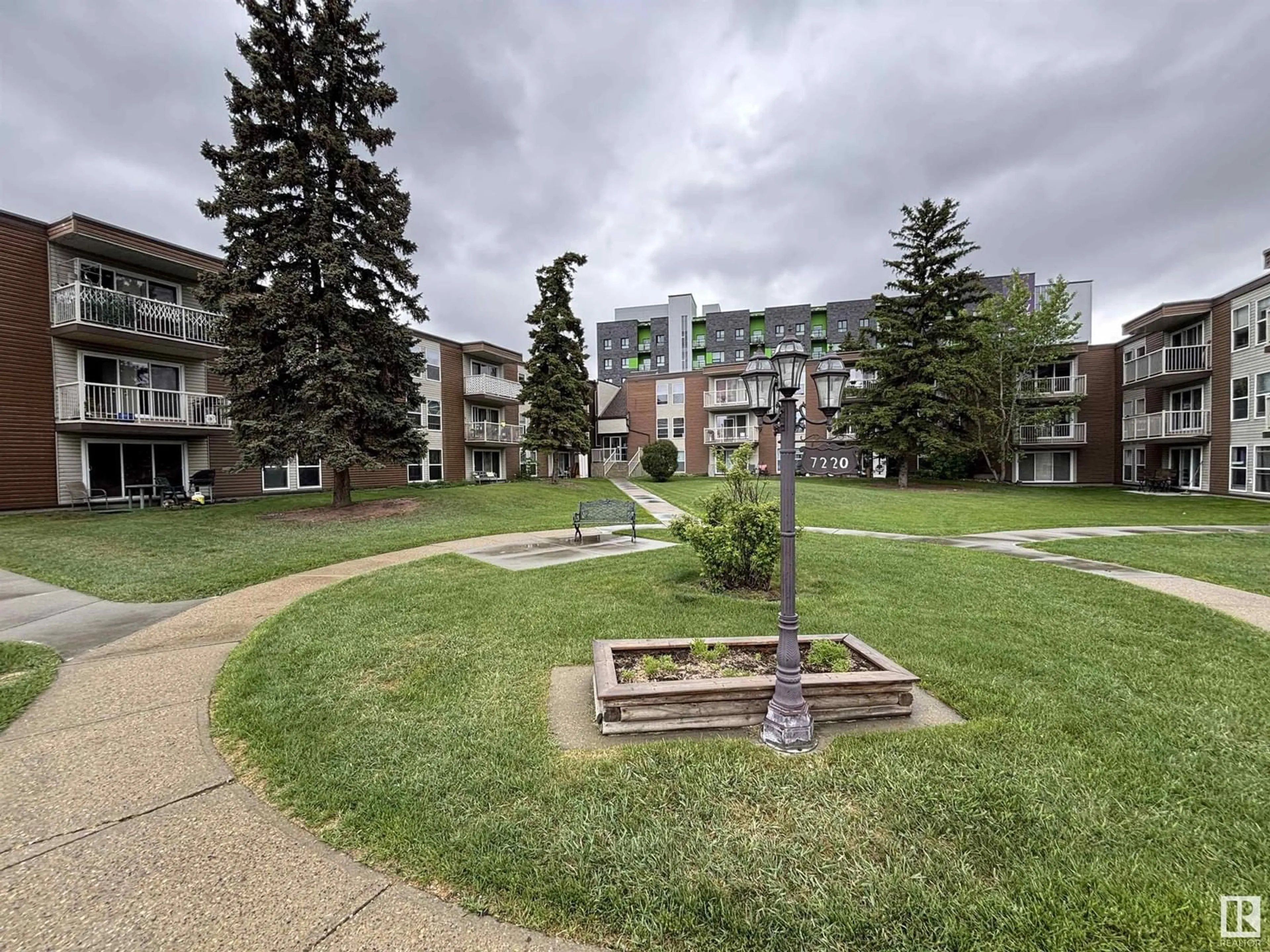Patio, mountain view for #102 - 7220 144 AV, Edmonton Alberta T5C3E4