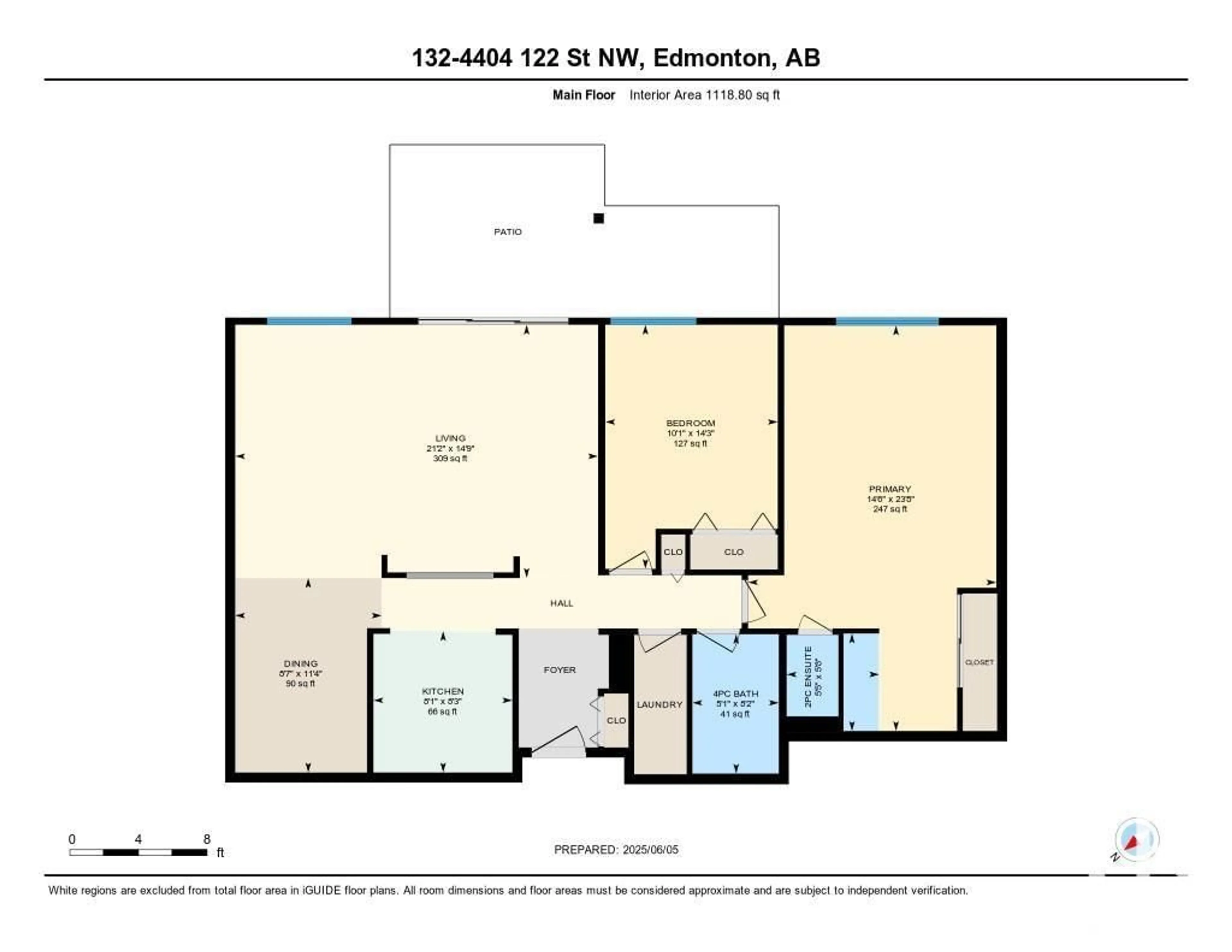 Floor plan for #132 - 4404 122 ST, Edmonton Alberta T6J4A9