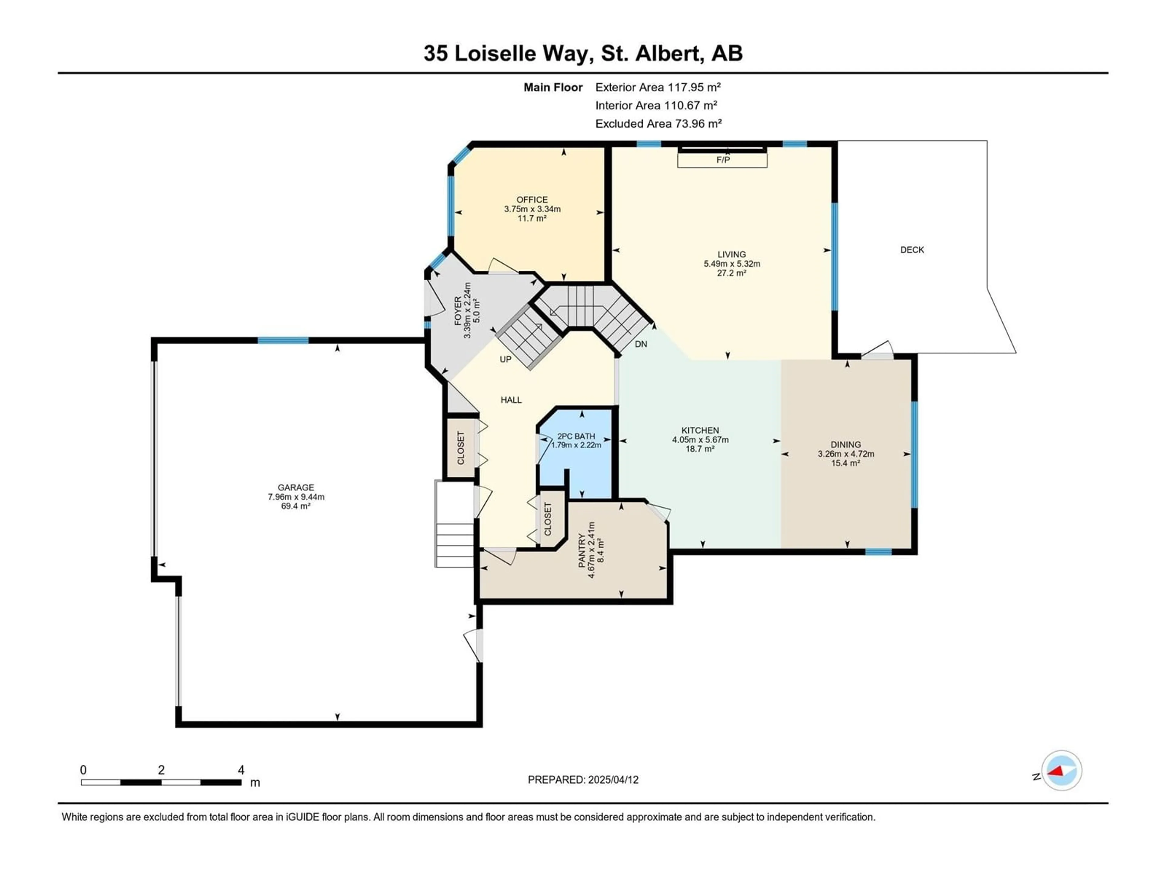 Floor plan for 35 LOISELLE WY, St. Albert Alberta T8N3C4