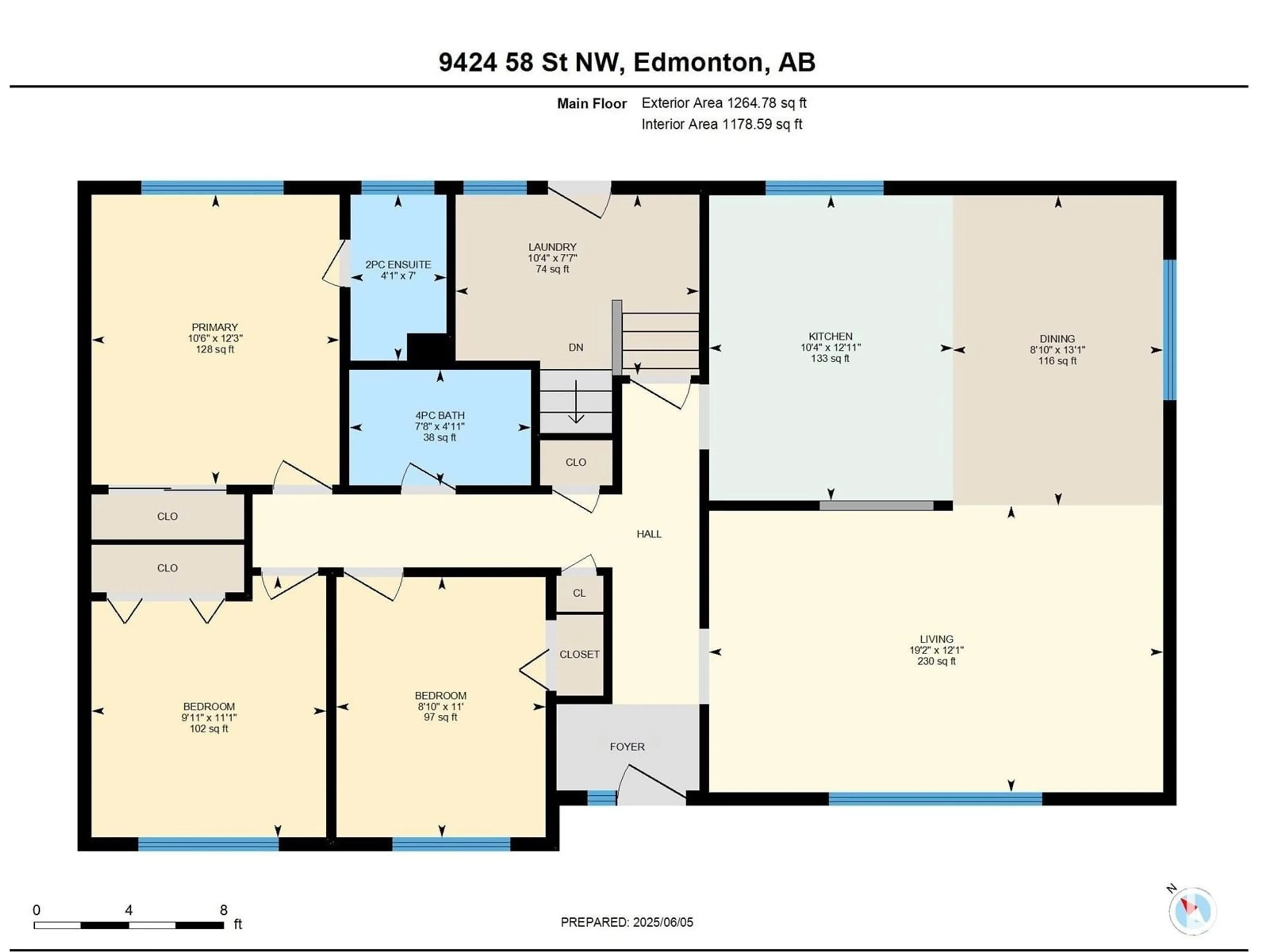 Floor plan for 9424 58 ST, Edmonton Alberta T6B1M2
