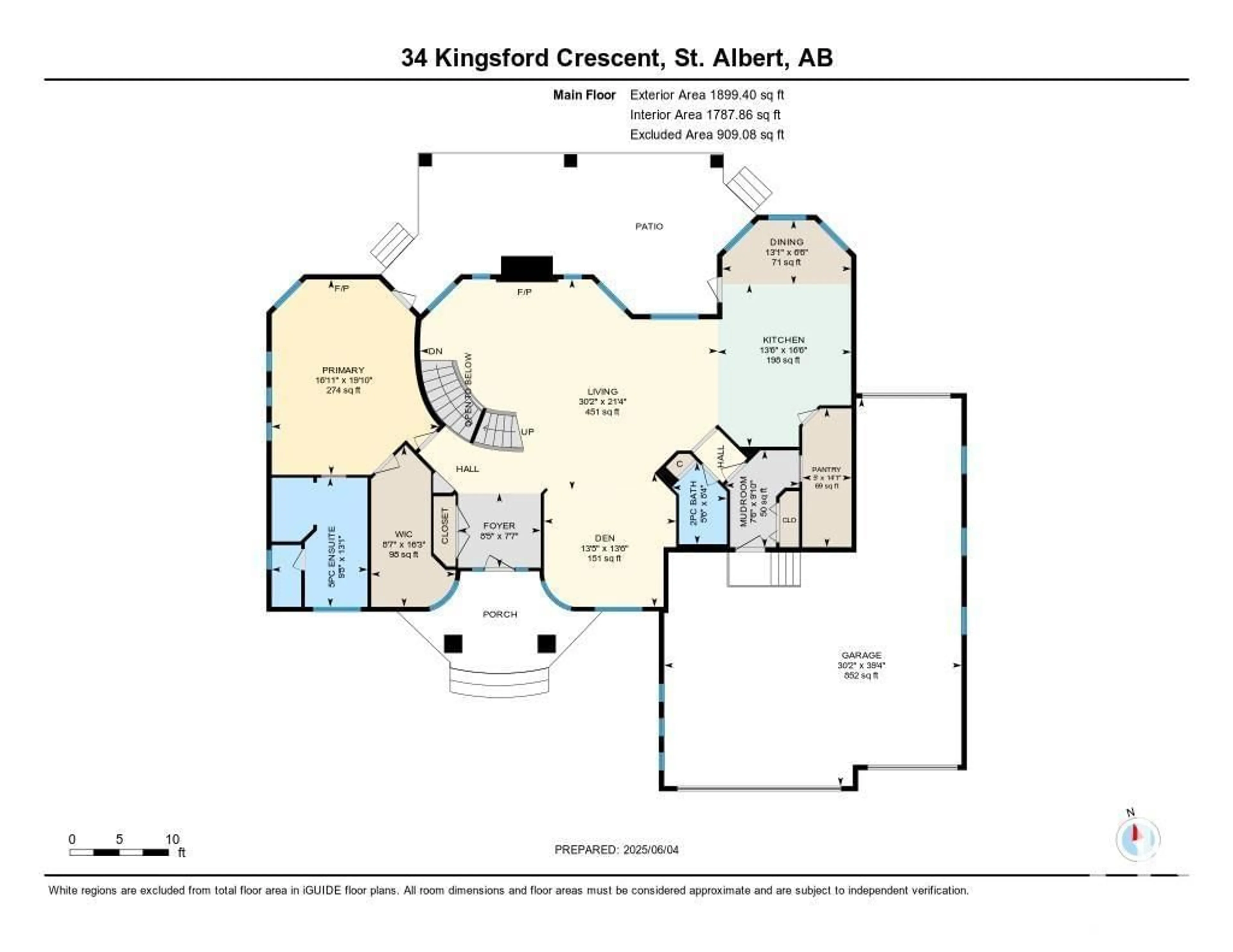 Floor plan for 34 KINGSFORD CR, St. Albert Alberta T8N7J2