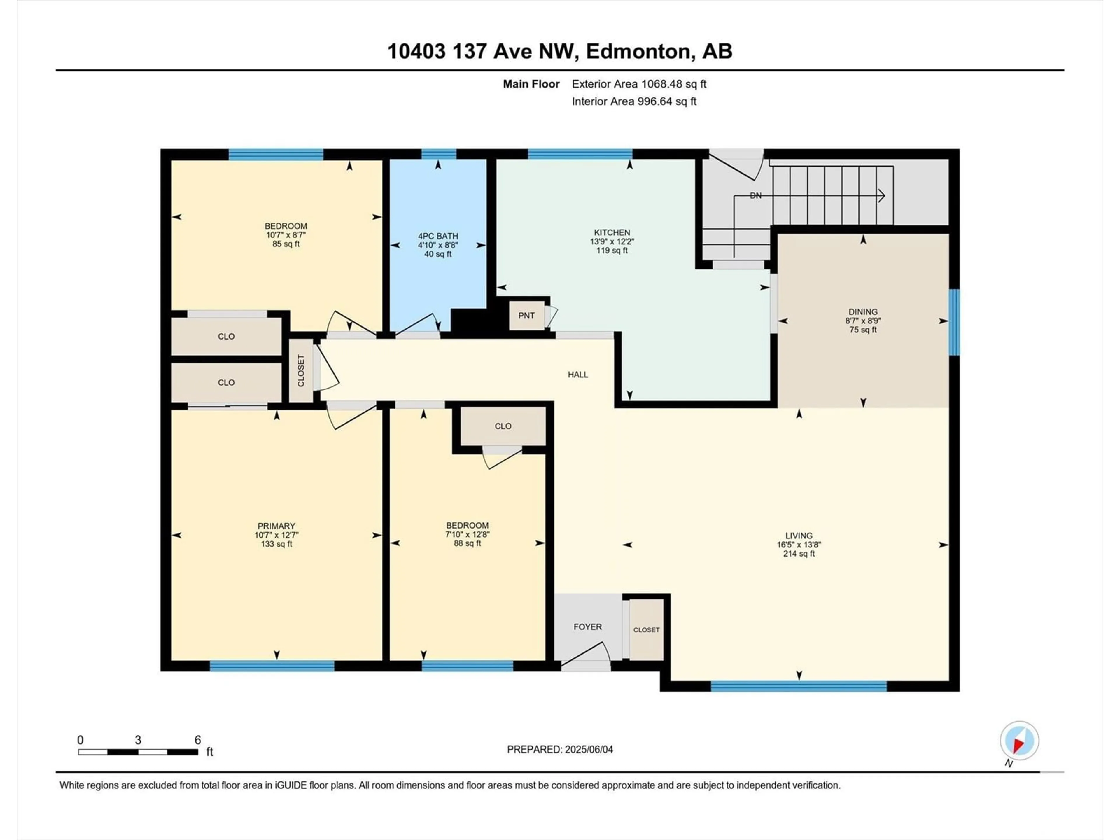 Floor plan for 10403 137 AV, Edmonton Alberta T6E1Y9
