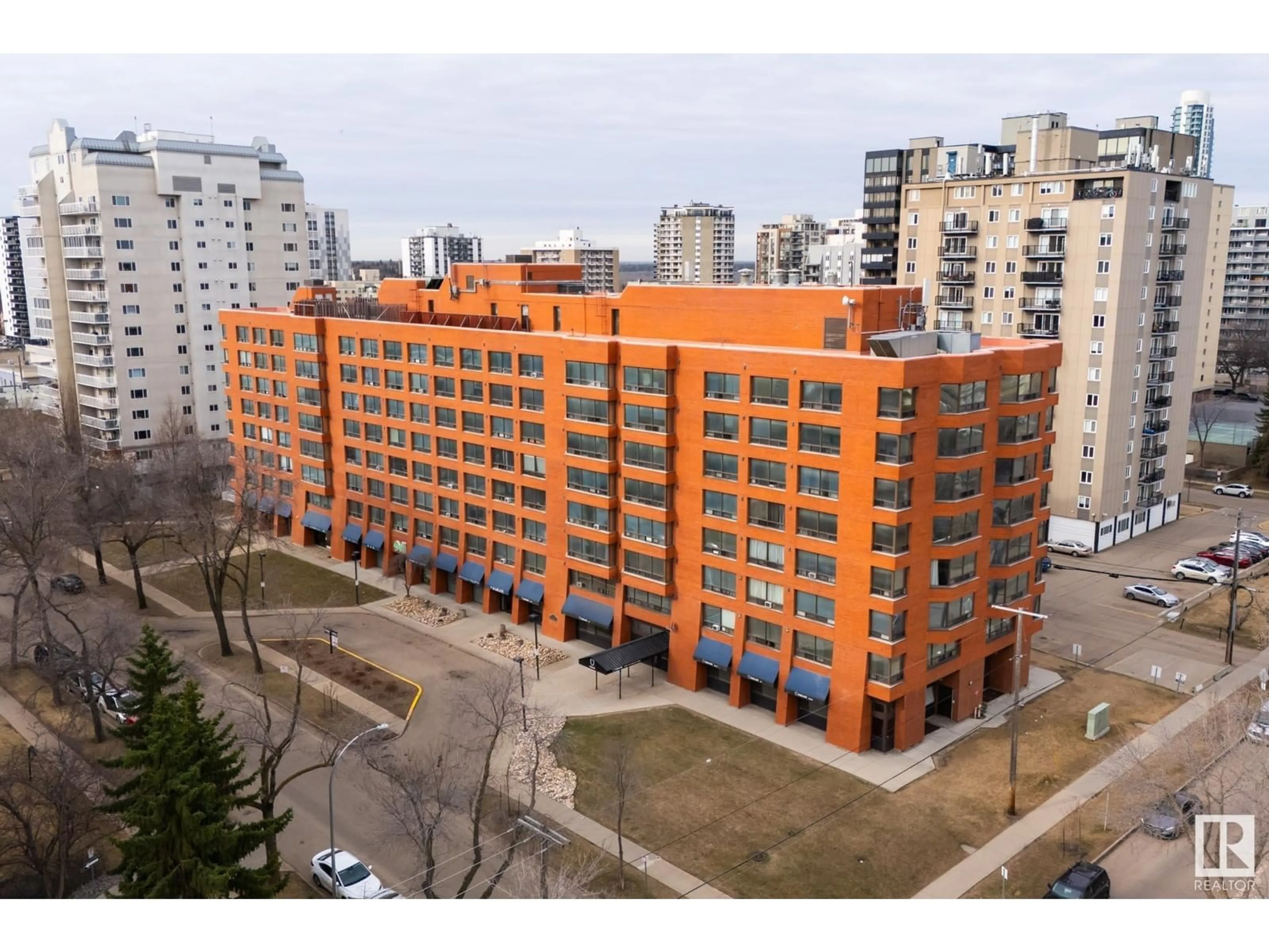 A pic from outside/outdoor area/front of a property/back of a property/a pic from drone, city buildings view from balcony for 216 - 10160 114 ST, Edmonton Alberta T5K2L2