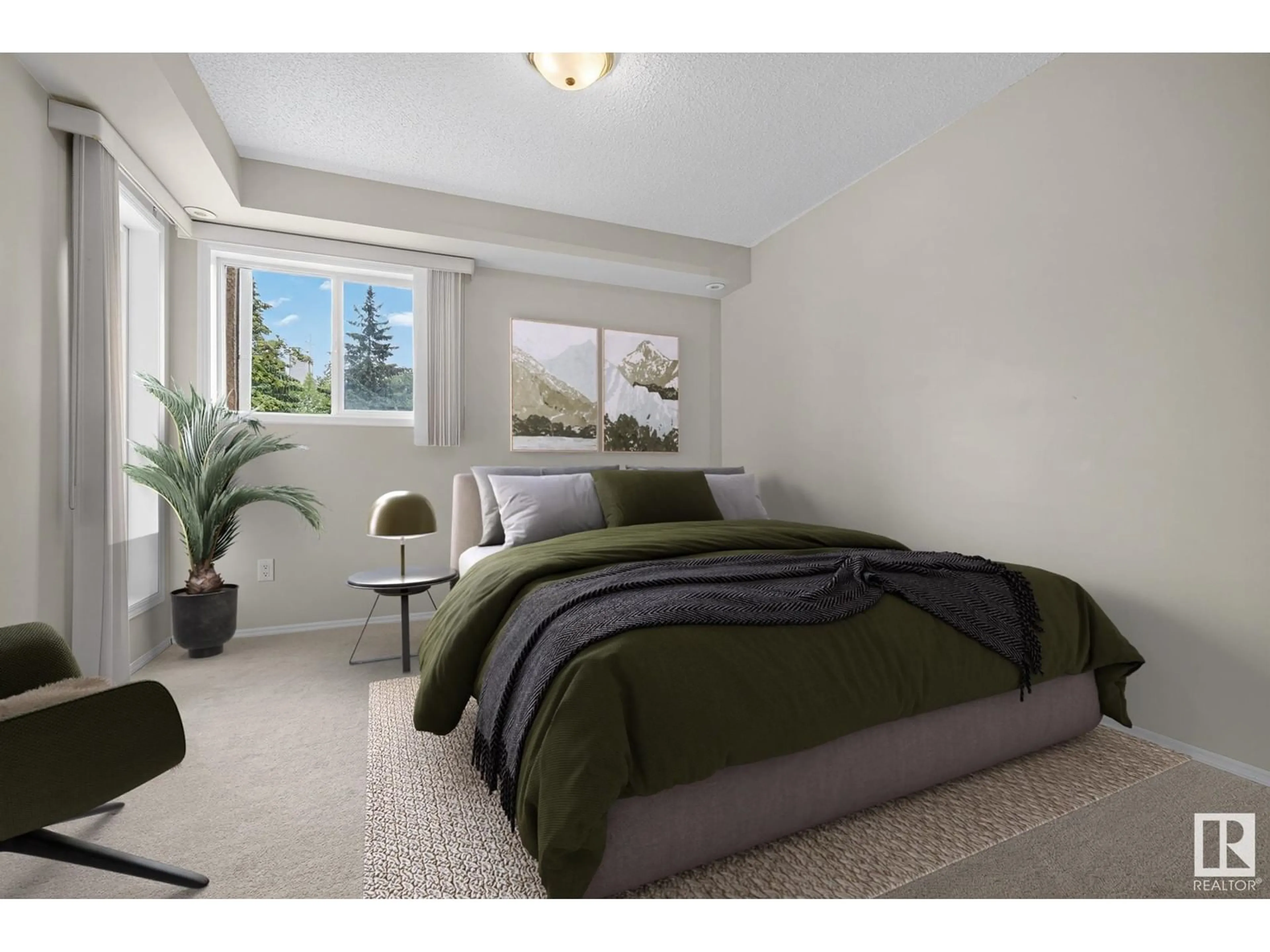 Bedroom with bed, carpet floor for #111 - 182 HADDOW CL, Edmonton Alberta T6R2V1